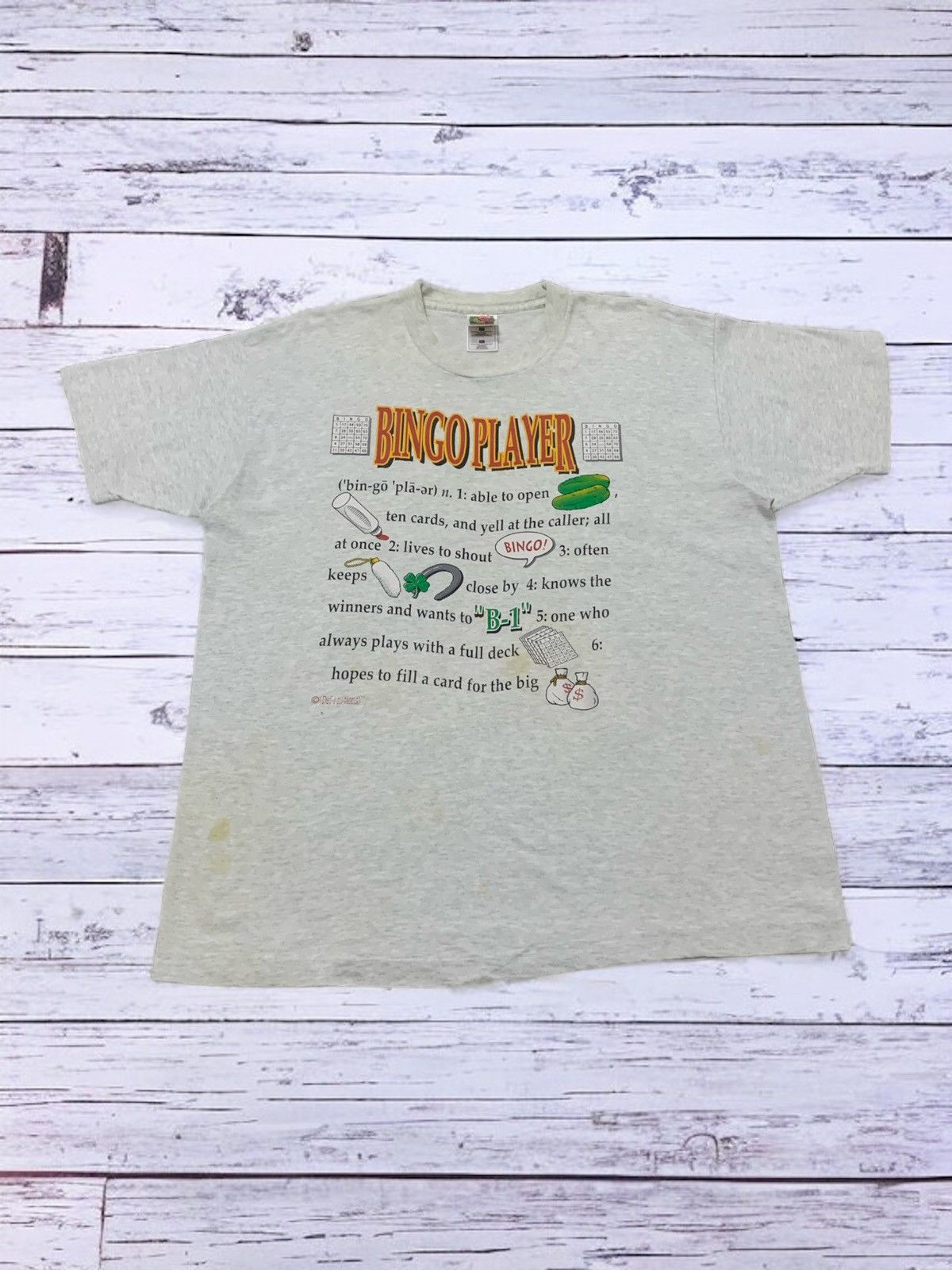 Vintage 90s Bingo Player Instructions Promo Tshirt