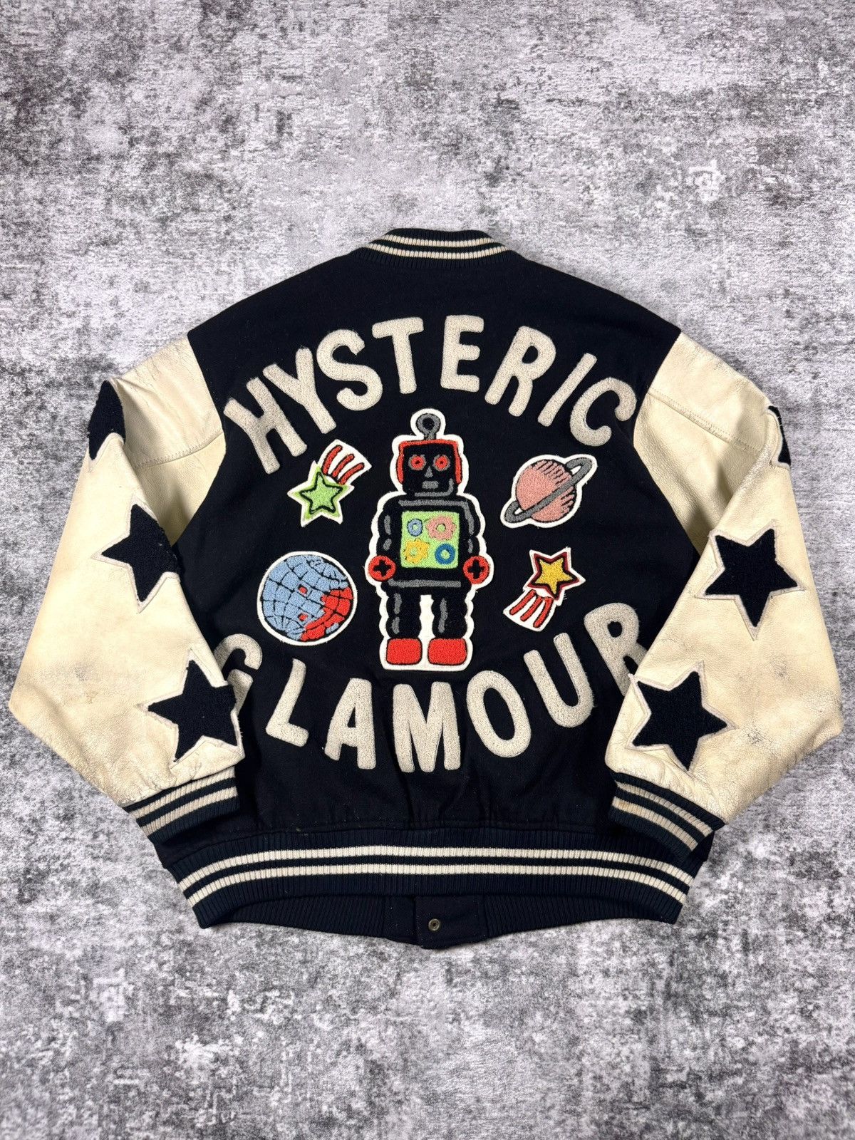Hysteric Glamour 1980s Hysteric Glamour Black ‘Toy Robot’ Varsity Jacket Size US L / EU 52-54 / 3 - 1 Thumbnail