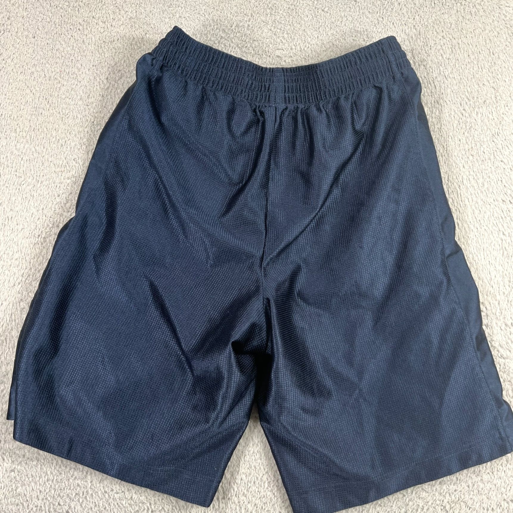 Nike Vintage Nike Shorts Mens Small Basketball Shorts Heavy Shiny Dark Blue Size US 29 - 6 Thumbnail
