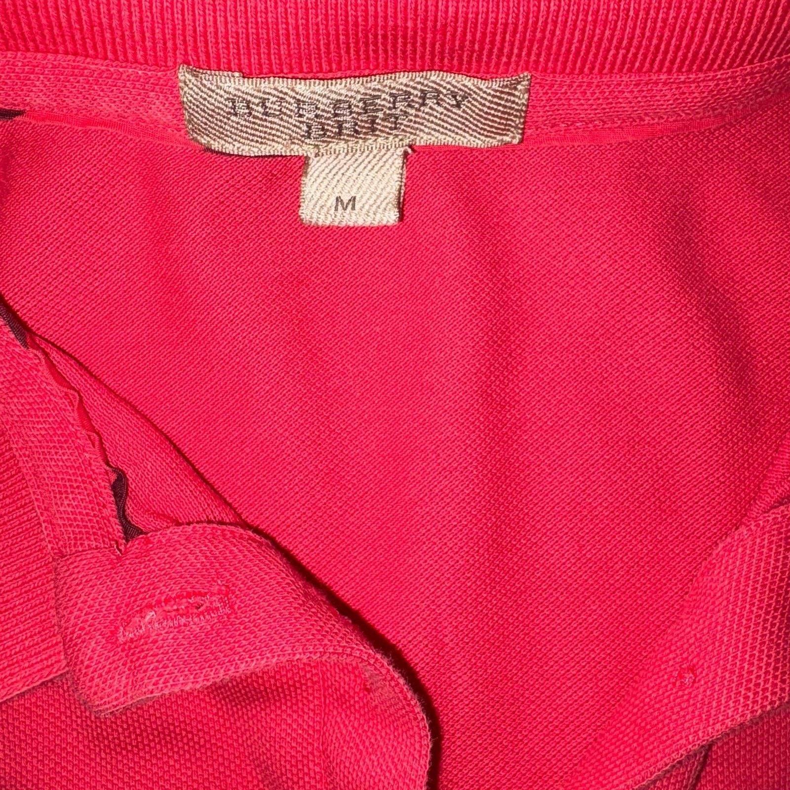 Burberry Burberry Brit Women's Red Short Sleeve Pique Polo Shirt Size M / US 6-8 / IT 42-44 - 4 Thumbnail
