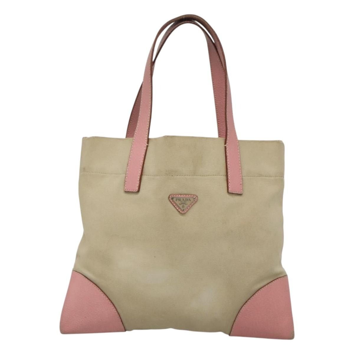 Prada PRADA Tote Bag Canvas Beige Silver Size ONE SIZE - 2 Thumbnail