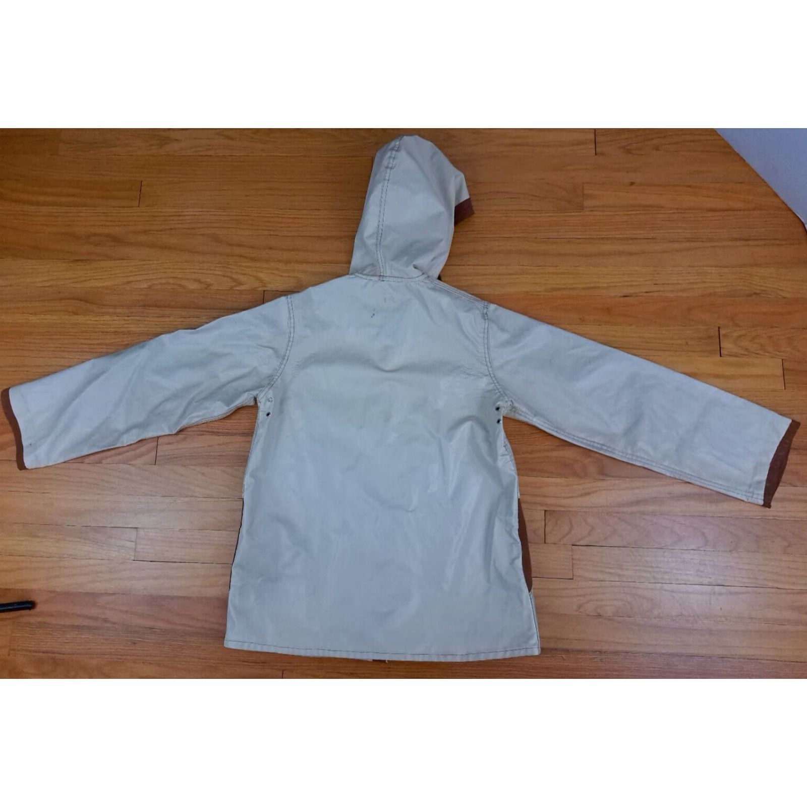Rains Hallelujah Rain Coat Jacket Men M PVC Studded Pockets Multicolor 26in Long 28in Pit to Pit Button Full Metal Size US M / EU 48-50 / 2 - 7 Thumbnail