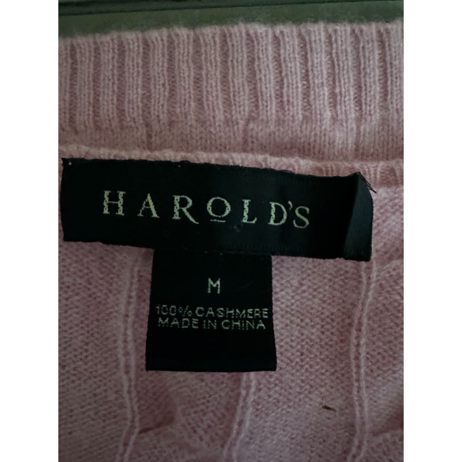 Pinko Harold's Pink V-Neck Cable-Knit Cashmere Pullover Sweater Women Medium Size M / US 6-8 / IT 42-44 - 3 Thumbnail