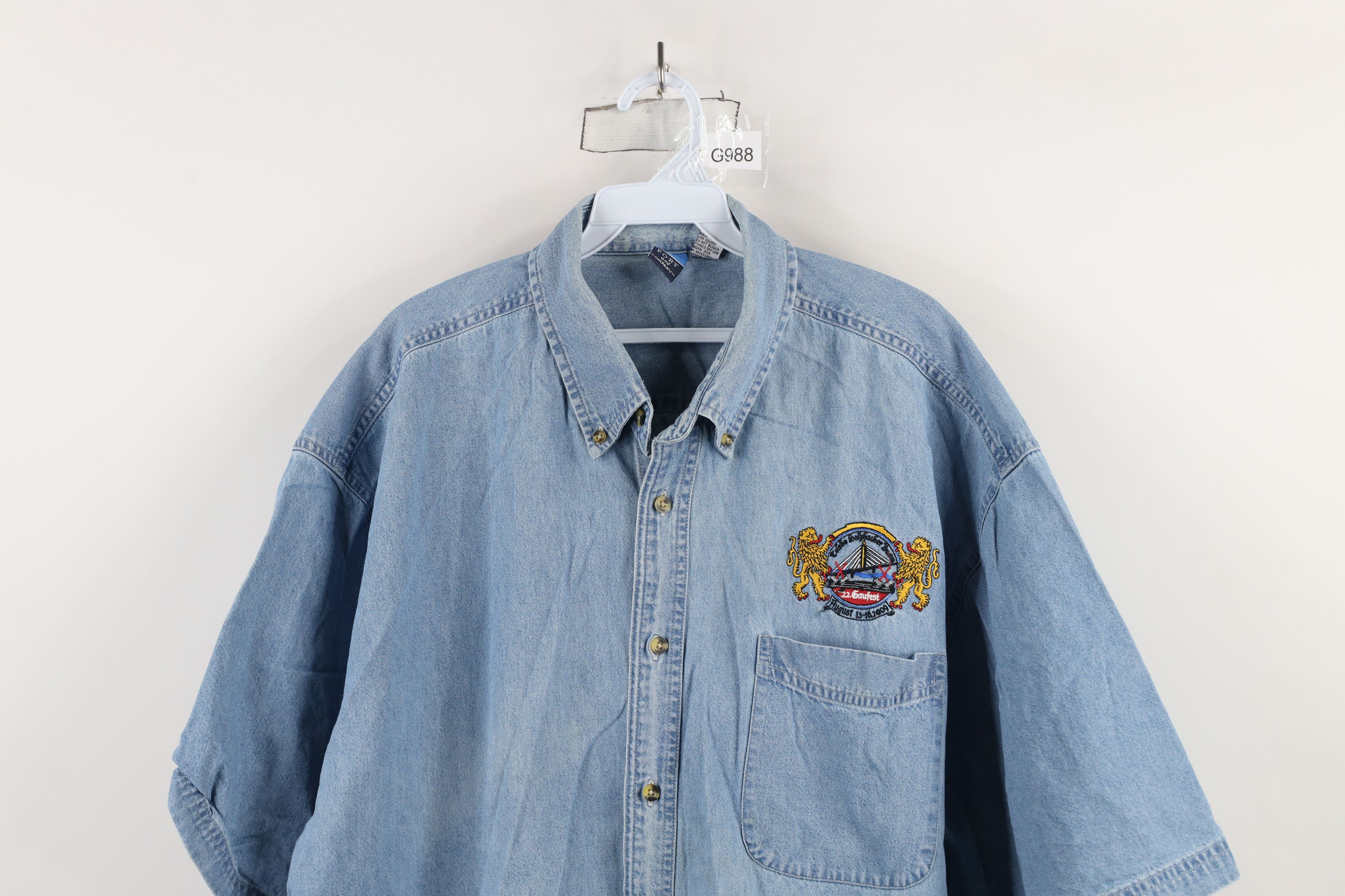 Vintage Vintage Y2K 2009 German American Festival Denim Button Shirt Size US XXL / EU 58 / 5 - 2 Thumbnail