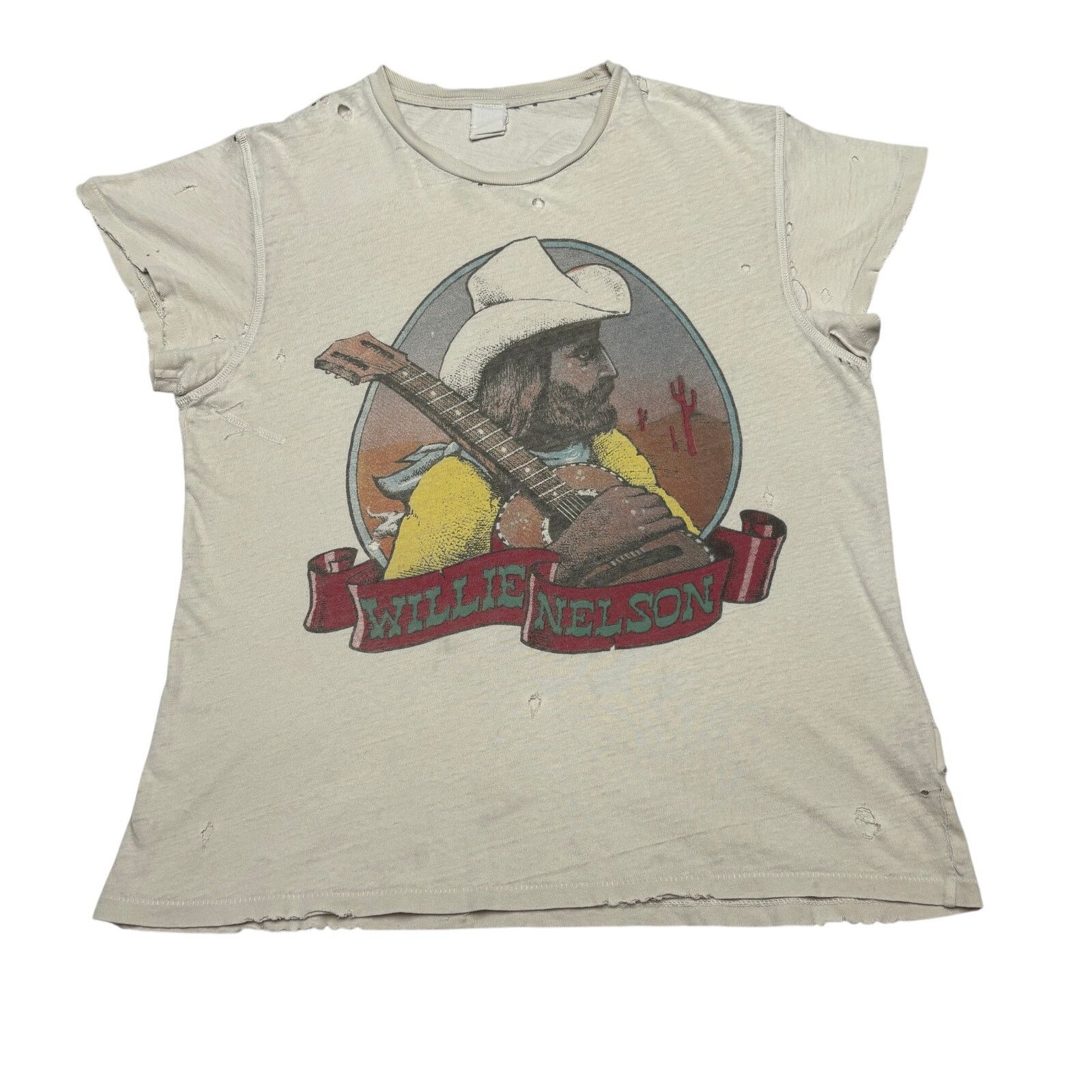 MadeWorn Madeworn Willie Nelson Distressed Retro Shirt XS Country Size US XS / EU 42 / 0 - 1 Thumbnail