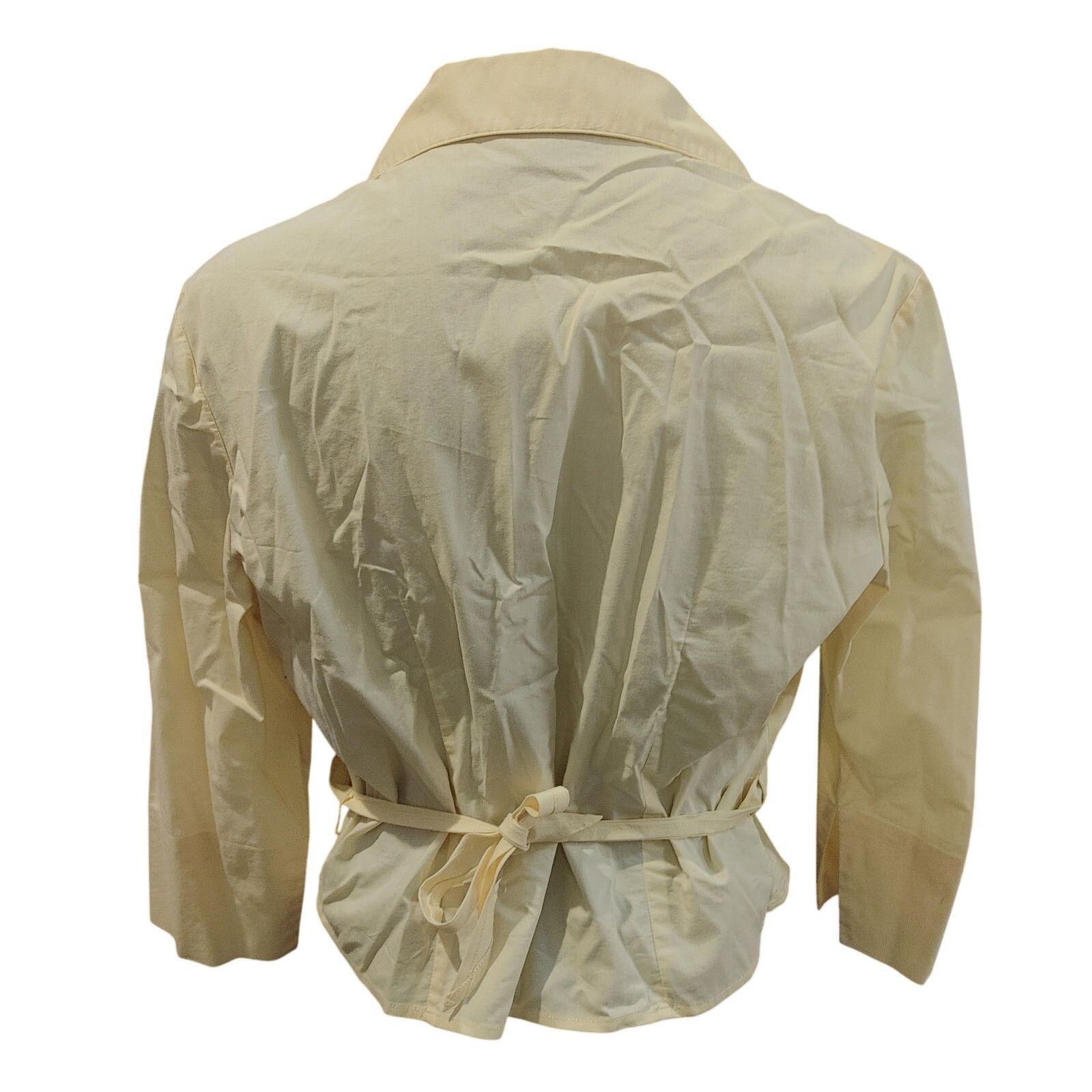 Other NY&CO. Women Off-White L City Stretch Long Sleeve Faux Wrap Size L / US 10 / IT 46 - 2 Thumbnail