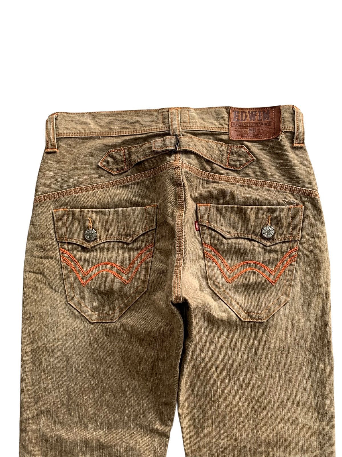 Edwin FLARE EDWIN XV BUCKLE BACK RUSTY JAPANESE DISTRESSED DENIM Size US 33 - 6 Thumbnail