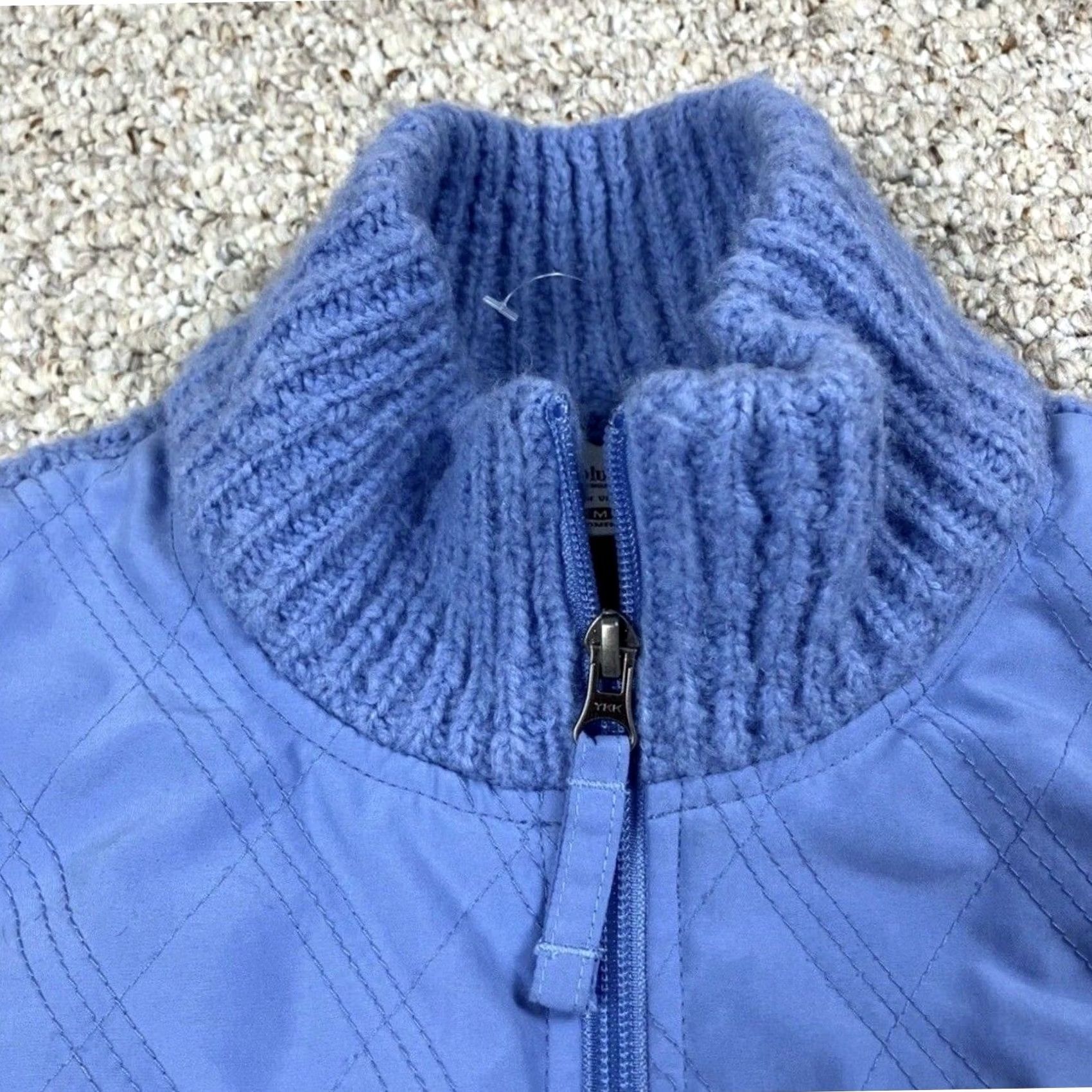 Vintage Columbia Women M Full Zip Quilted Knit Vest Sleeveless Wool Blend Size M / US 6-8 / IT 42-44 - 2 Thumbnail