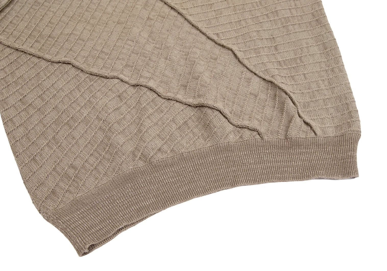 Issey Miyake Beige Patchwork Knit Sweater Size M Size US M / EU 48-50 / 2 - 6 Thumbnail