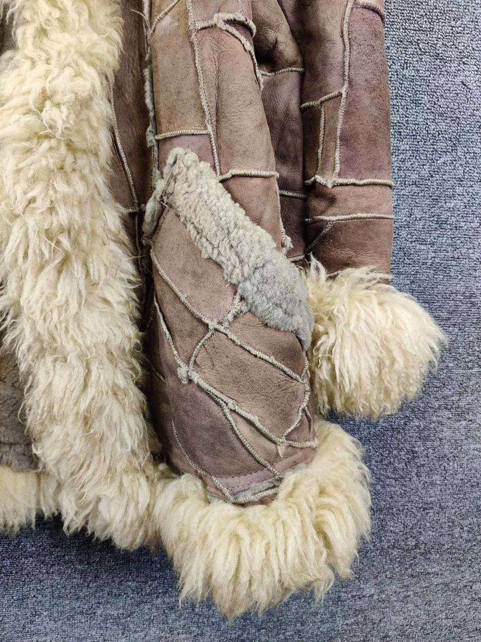 Leather Vintage Patchwork Boro Faux Fur Leather Jacket Size US M / EU 48-50 / 2 - 3 Thumbnail