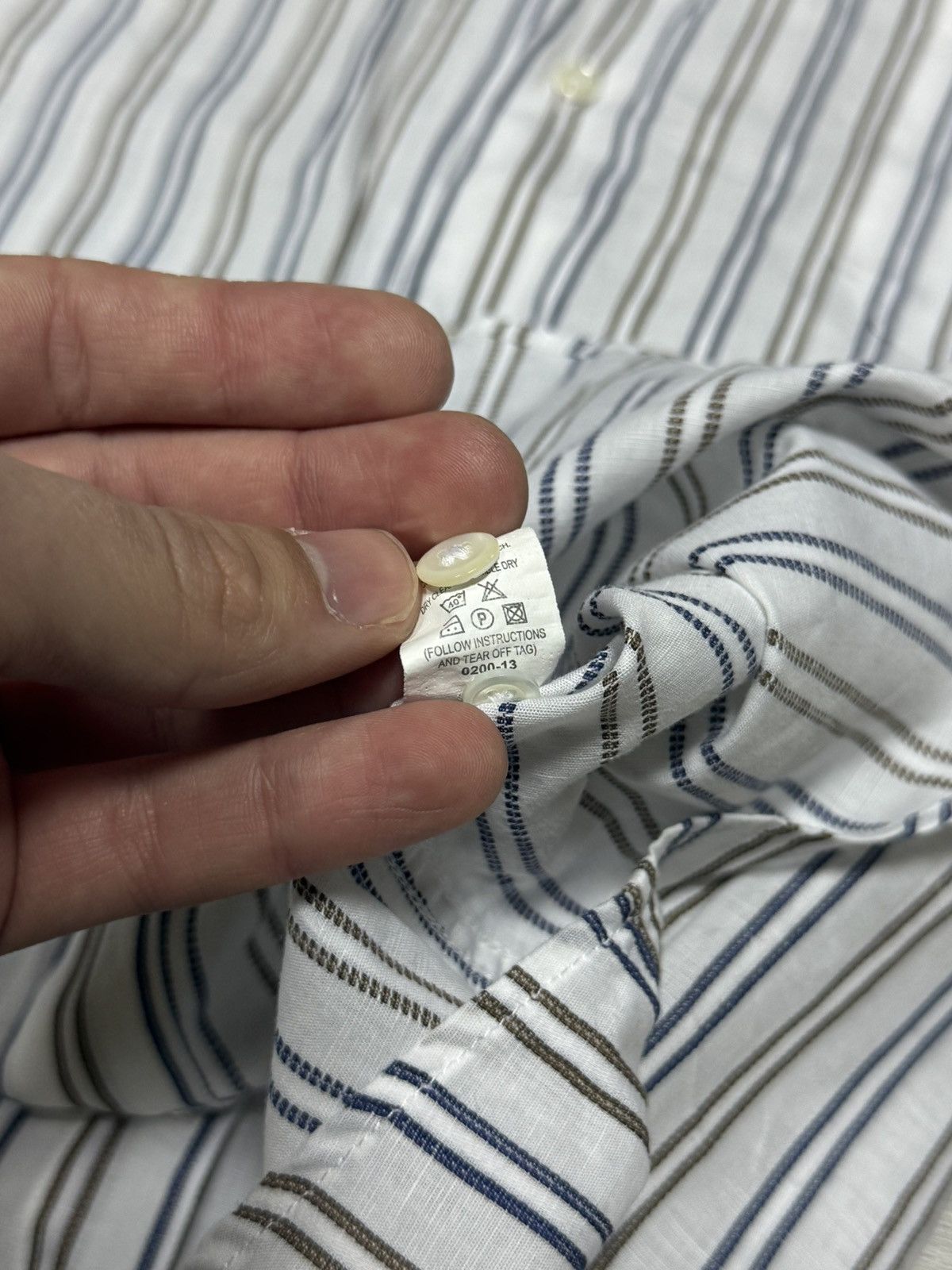 Balmain Balmain linen shirt buttons up pocket B logo striped Size US M / EU 48-50 / 2 - 9 Thumbnail