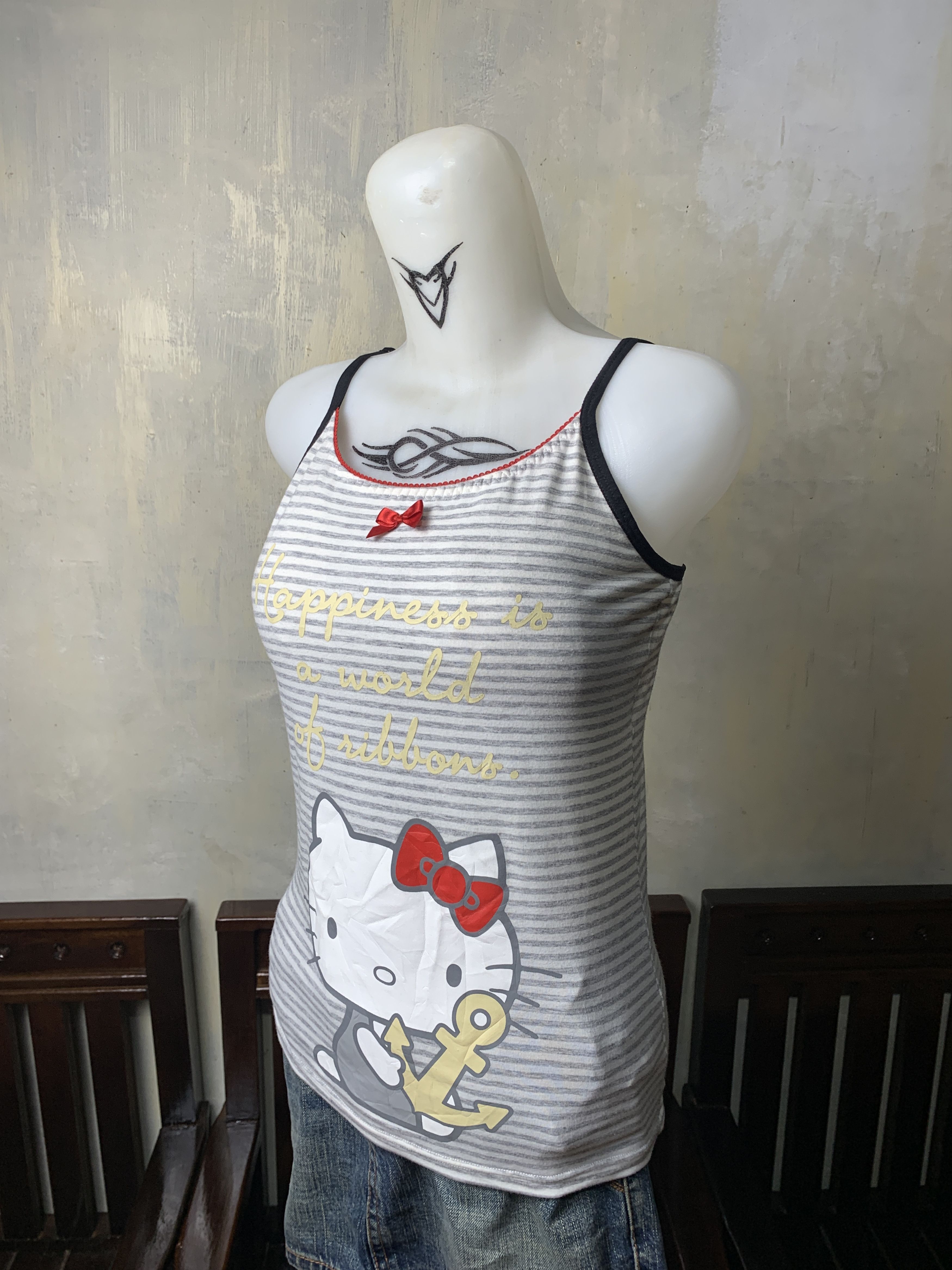 Anime Hello Kitty Stripes Big Naval Ribbon Tanktop Size S / US 4 / IT 40 - 11 Thumbnail