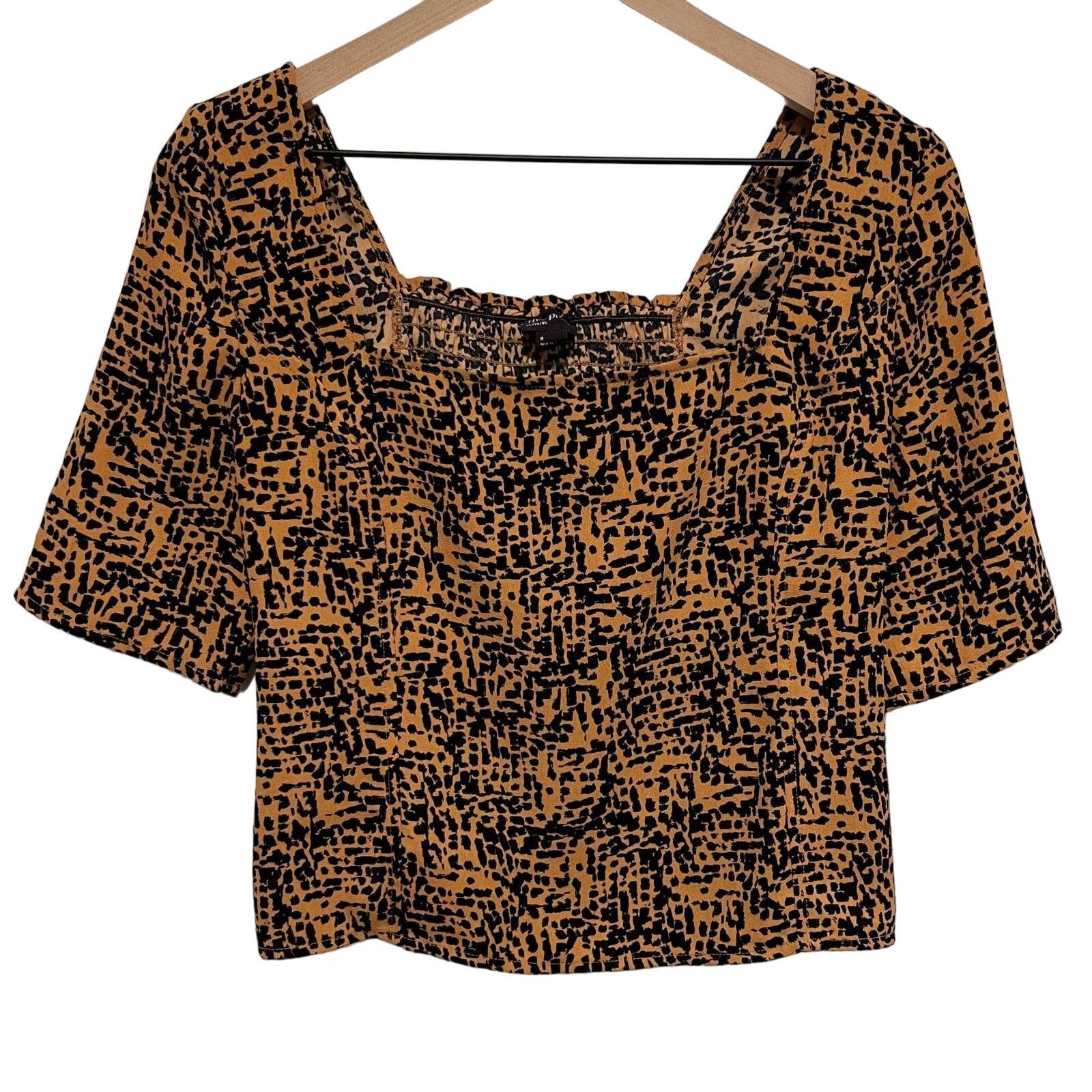 Other Free Press Cheetah Print Cropped Square Neck Top Medium Size M / US 6-8 / IT 42-44 - 2 Thumbnail