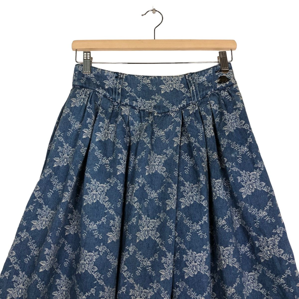 Hysteric Glamour 🔥VINTAGE INDIGO BLUE BLUE JAPAN SKIRT FIORUCCI OVERPRINT Size 26" / US 2 / IT 38 - 3 Thumbnail