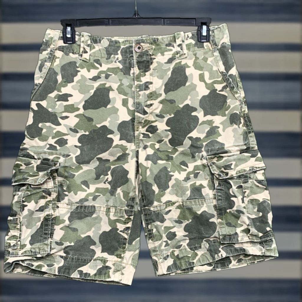 Vintage Aeropostale Cargo Shorts Mens 32 Army Green Camo Y2K Skater Grunge 90s Size US 32 / EU 48 - 1 Thumbnail