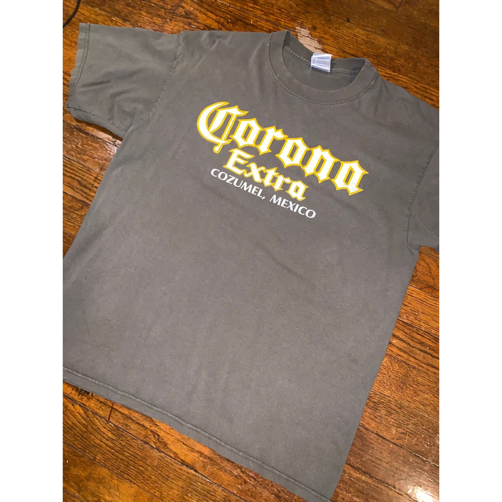 Corona Extra Cozumel Mexico T Shirt Olive Green Beer Large
