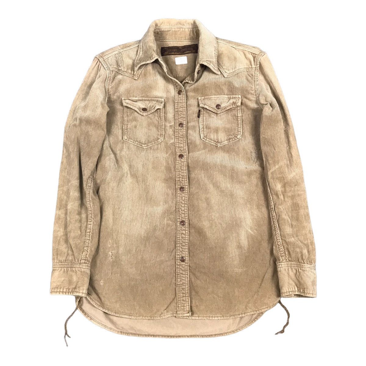 If Six Was Nine Genuine vintage Goa corduroy Distressed Snap button Shirt Size US S / EU 44-46 / 1 - 1 Thumbnail