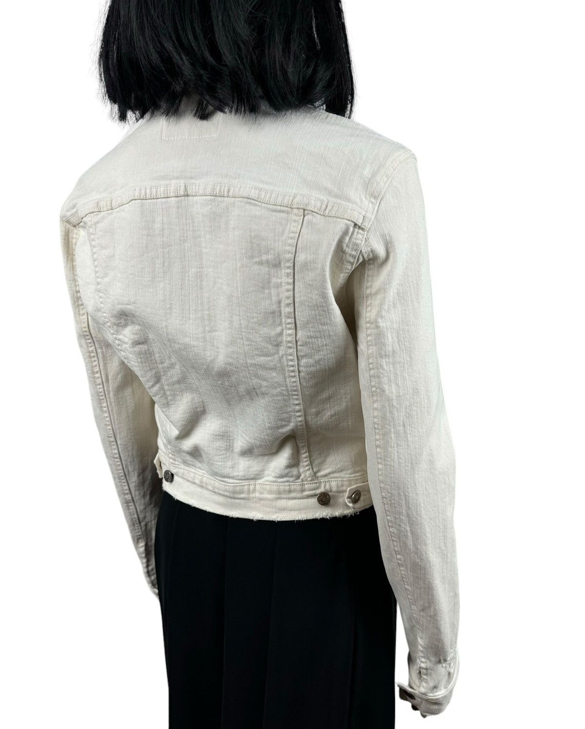 Acne Studios Acne Studios Distressed Denim Jacket Tag Used Ecru size 38 Size XS / US 0-2 / IT 36-38 - 7 Thumbnail