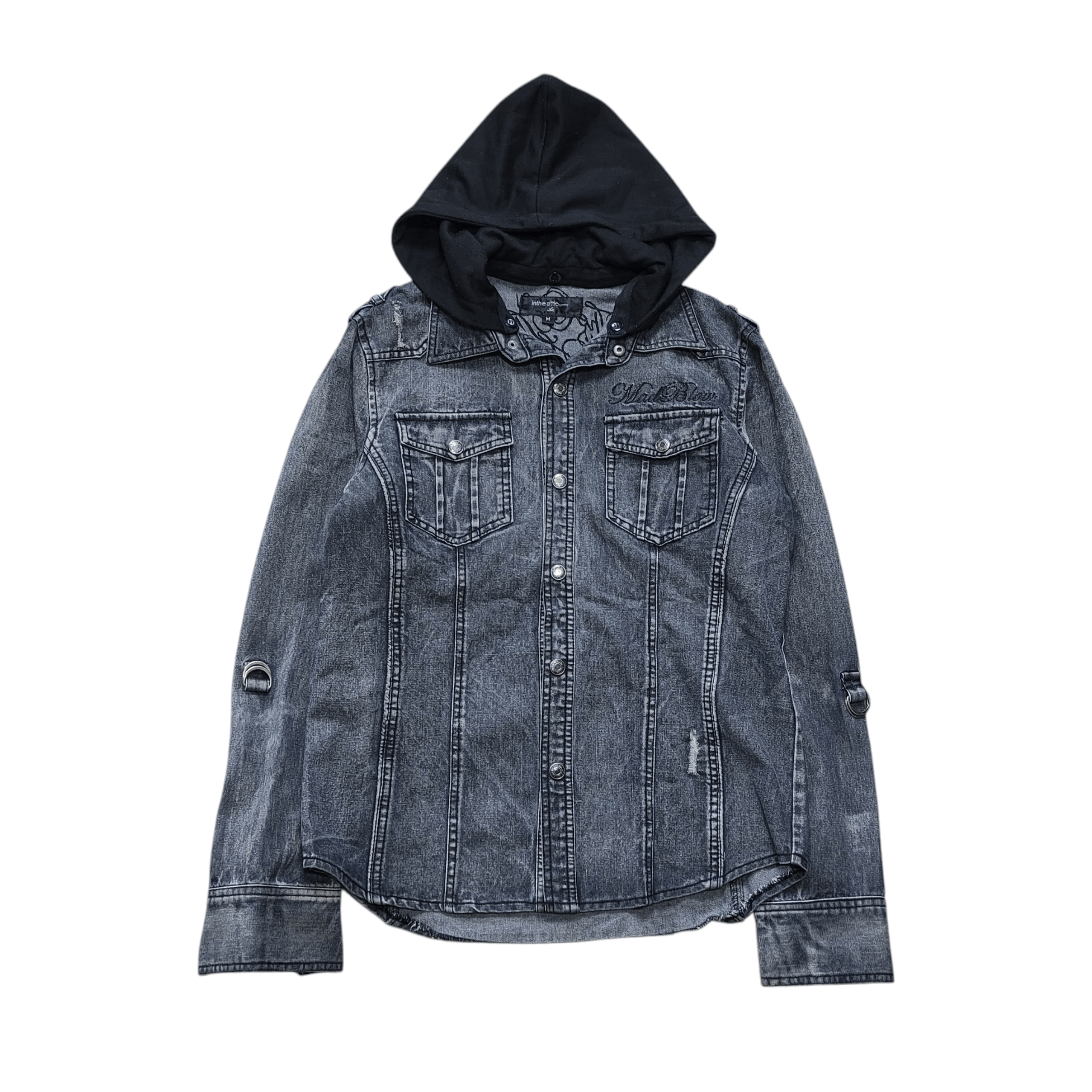 In The Attic In The Attic denim hooded Washed distresed Size US M / EU 48-50 / 2 - 1 Thumbnail