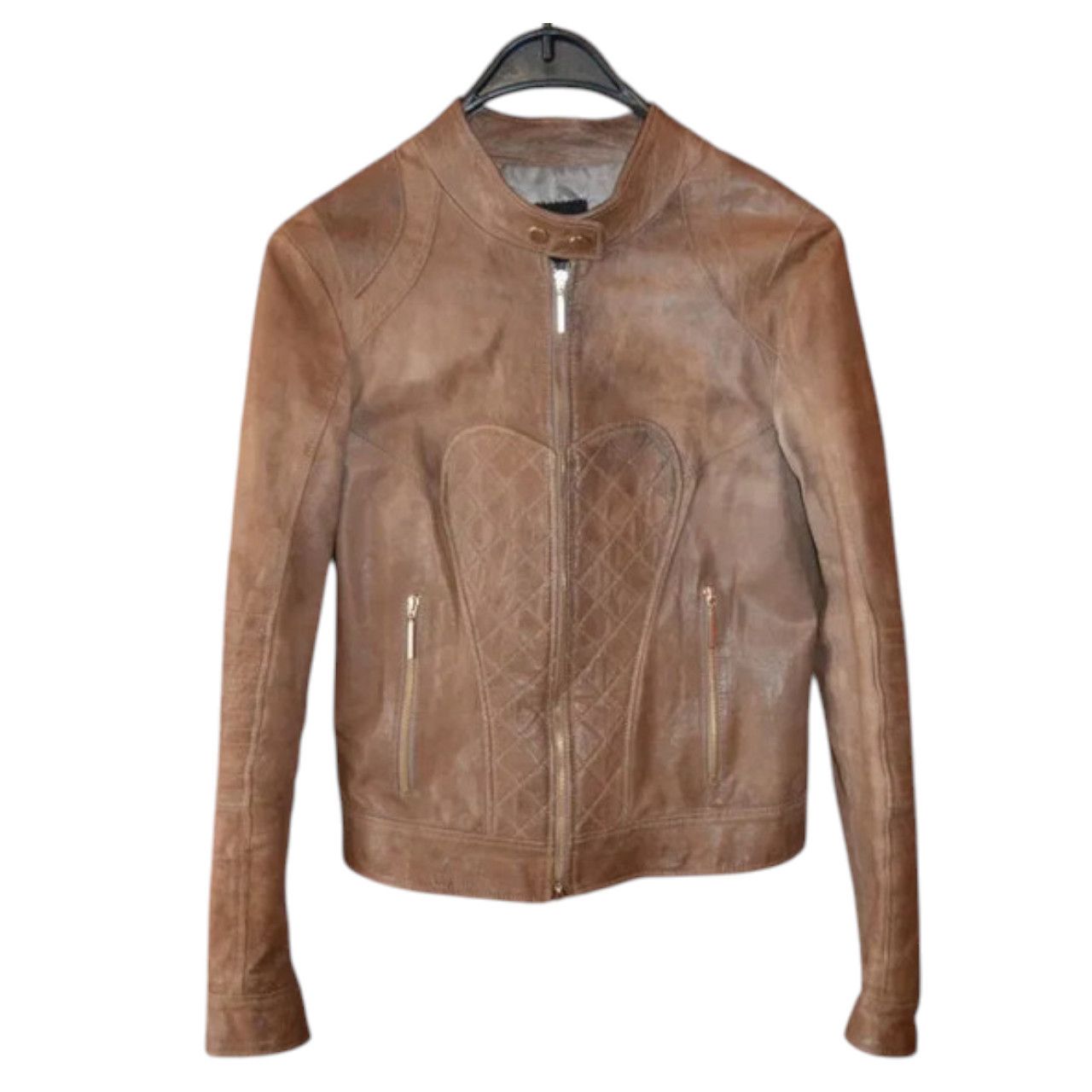 Other brown leather jacket sz s xs brand Federico Rinaldi Size S / US 4 / IT 40 - 1 Thumbnail