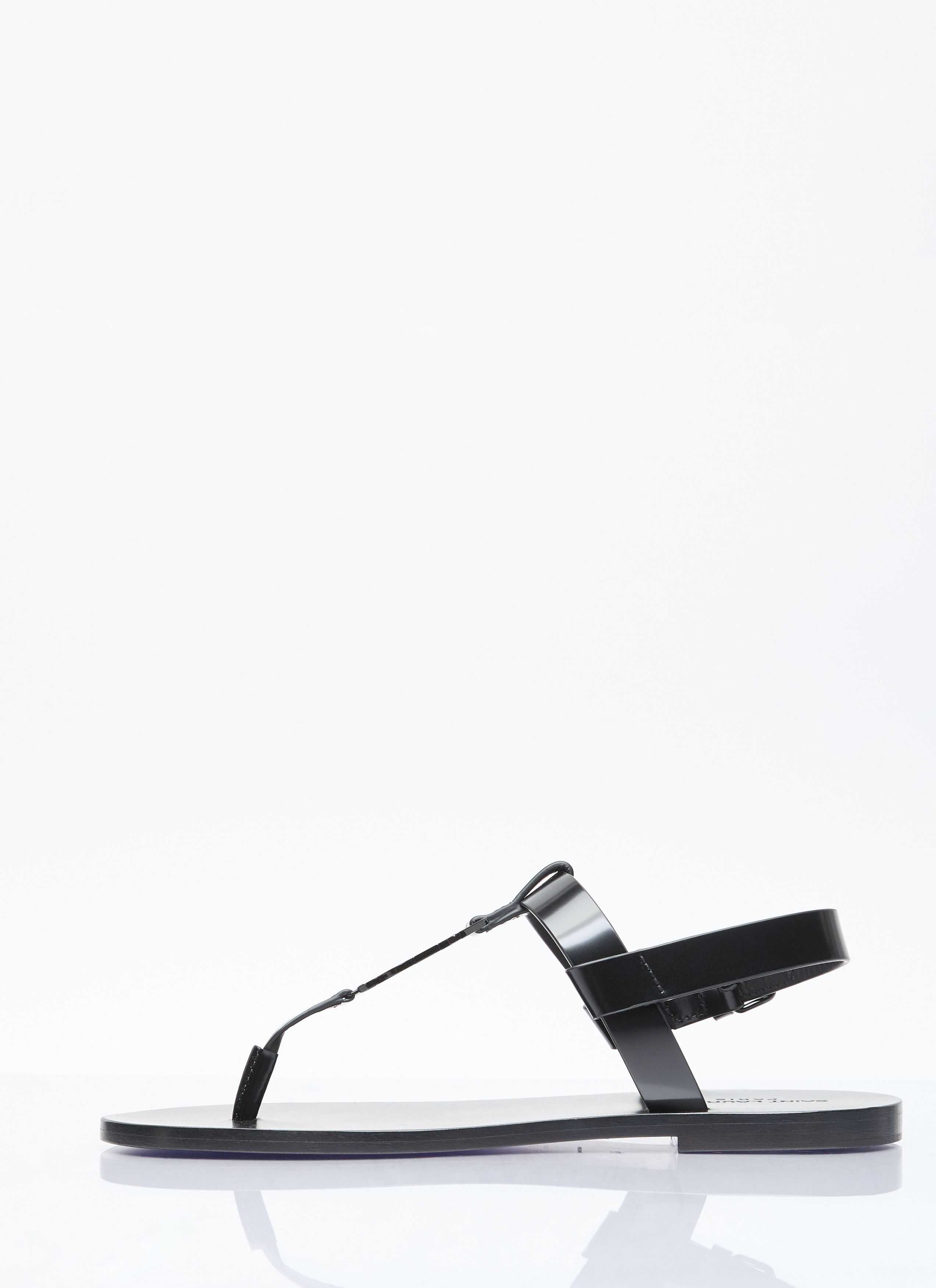 Saint Laurent Paris o1b1hav110526 775804 Cassandre Sandals in Glazed Leather Size US 10.5 / EU 43-44 - 4 Thumbnail