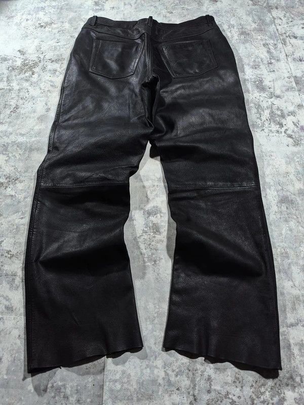 Leather Vtg Moto Biker Rockstar Opium Real Leather Pants Size US 35 - 5 Thumbnail