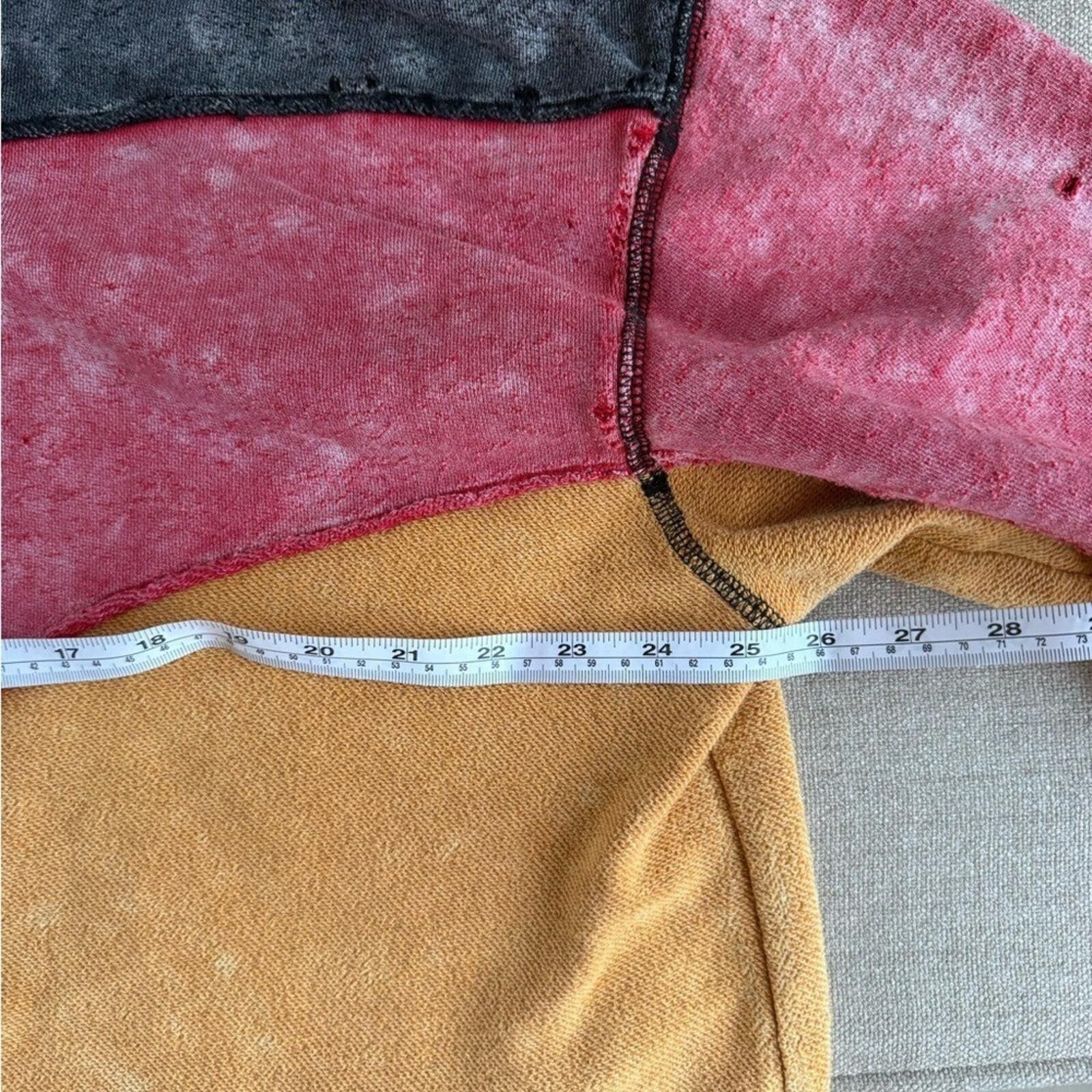 Other Gilded Intent Distressed Color Block Washed Sweatshirt Size XS / US 0-2 / IT 36-38 - 10 Thumbnail