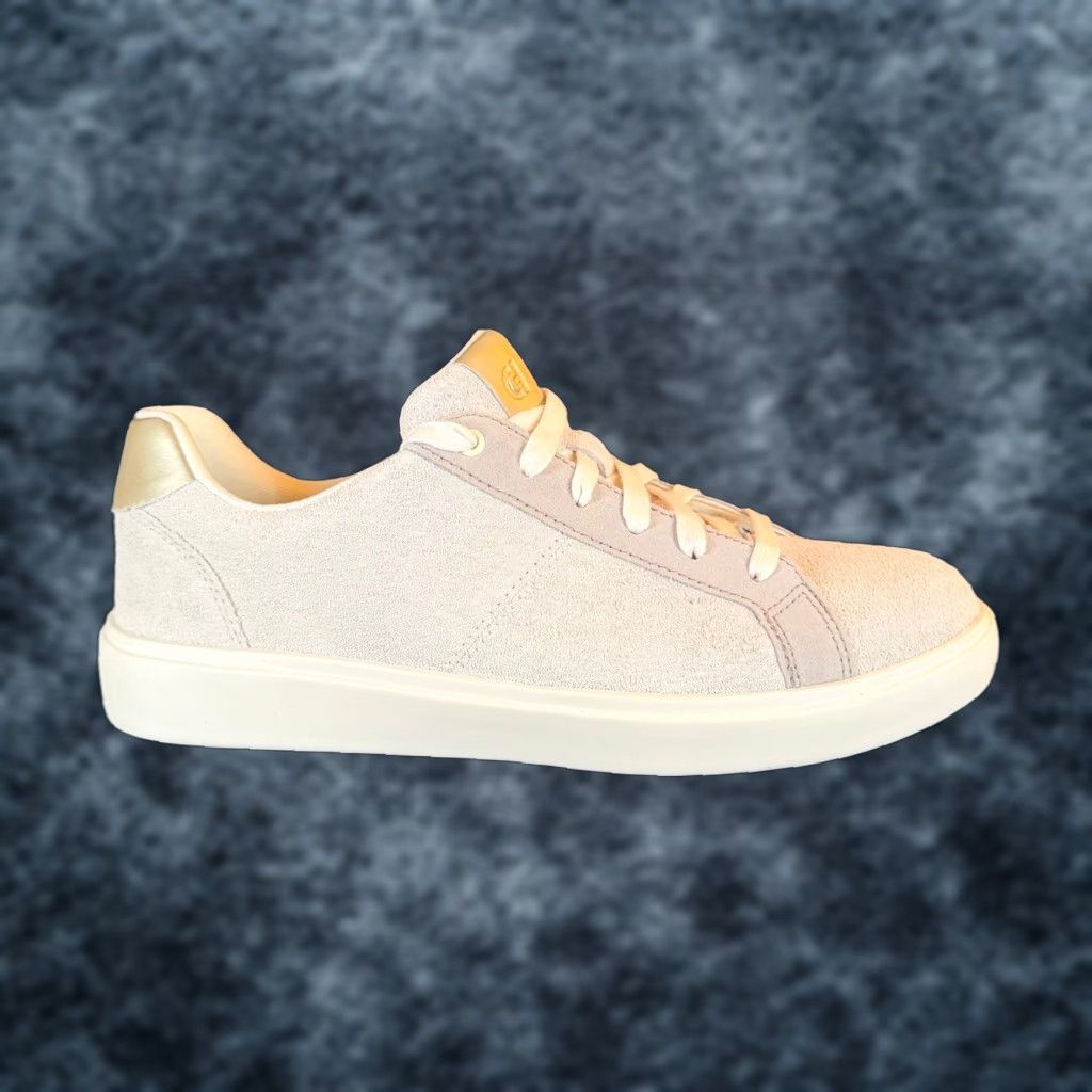 Cole Haan VINTAGE Cole Haan GC Coaster Sneakers Ivory Suede Gold Women's Size 8 W32152 NEW Size US 6 / IT 36 - 1 Thumbnail