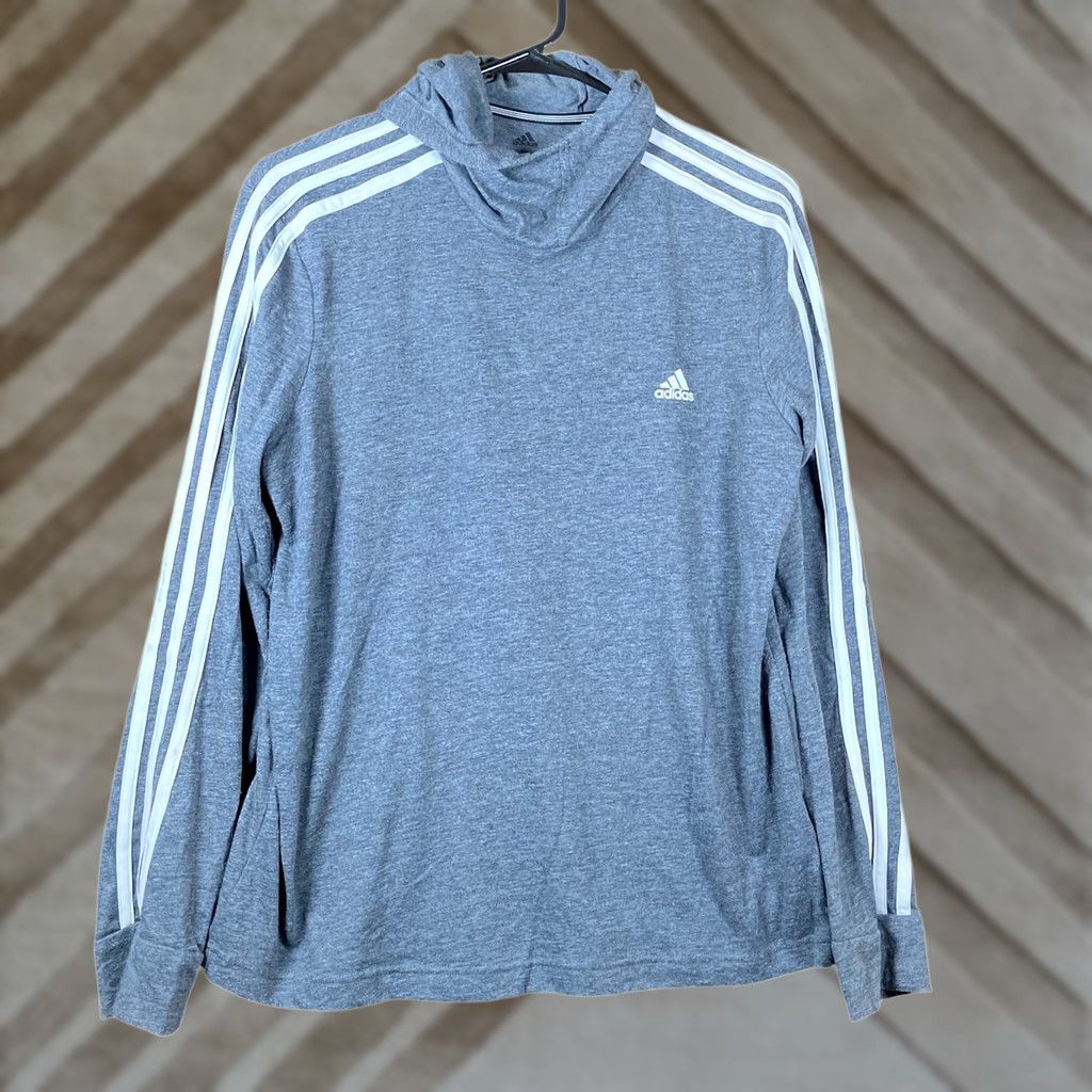 Adidas Adidas Womens Sweatshirt Gray Climalite Hooded Cowl Neck Pullover Stretch Large Size L / US 10 / IT 46 - 1 Thumbnail