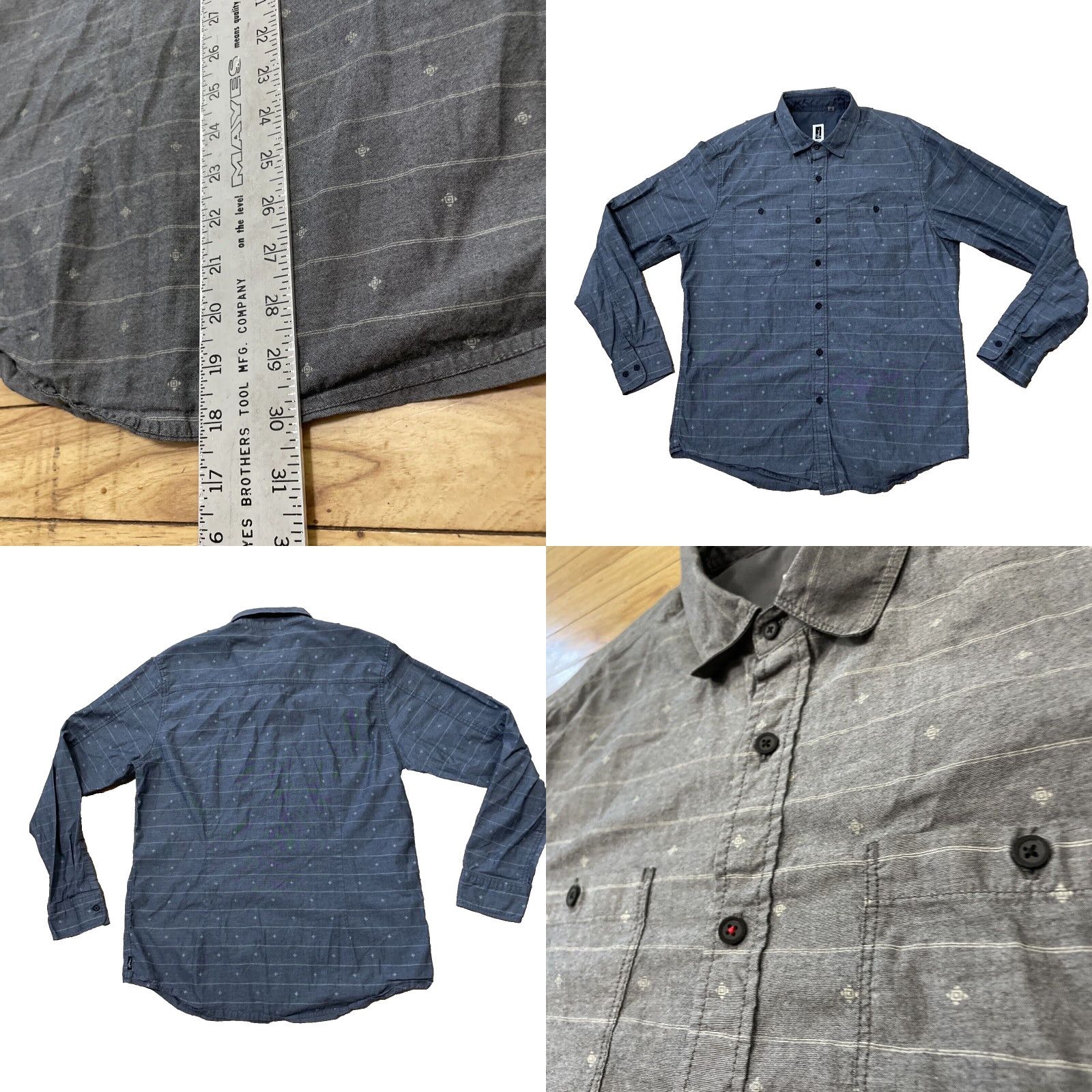 Vintage HOWE Shirt Men XL Polka Dots Print Western Talisman AOP Pockets XL Gray Stripe Size US XL / EU 56 / 4 - 9 Thumbnail