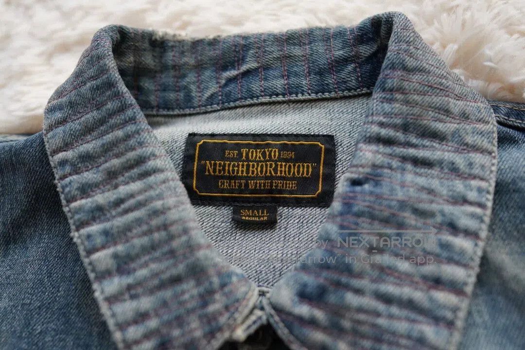 Neighborhood Blue Denim Jacket with Button Front and Pockets - Size S. Size US S / EU 44-46 / 1 - 6 Thumbnail