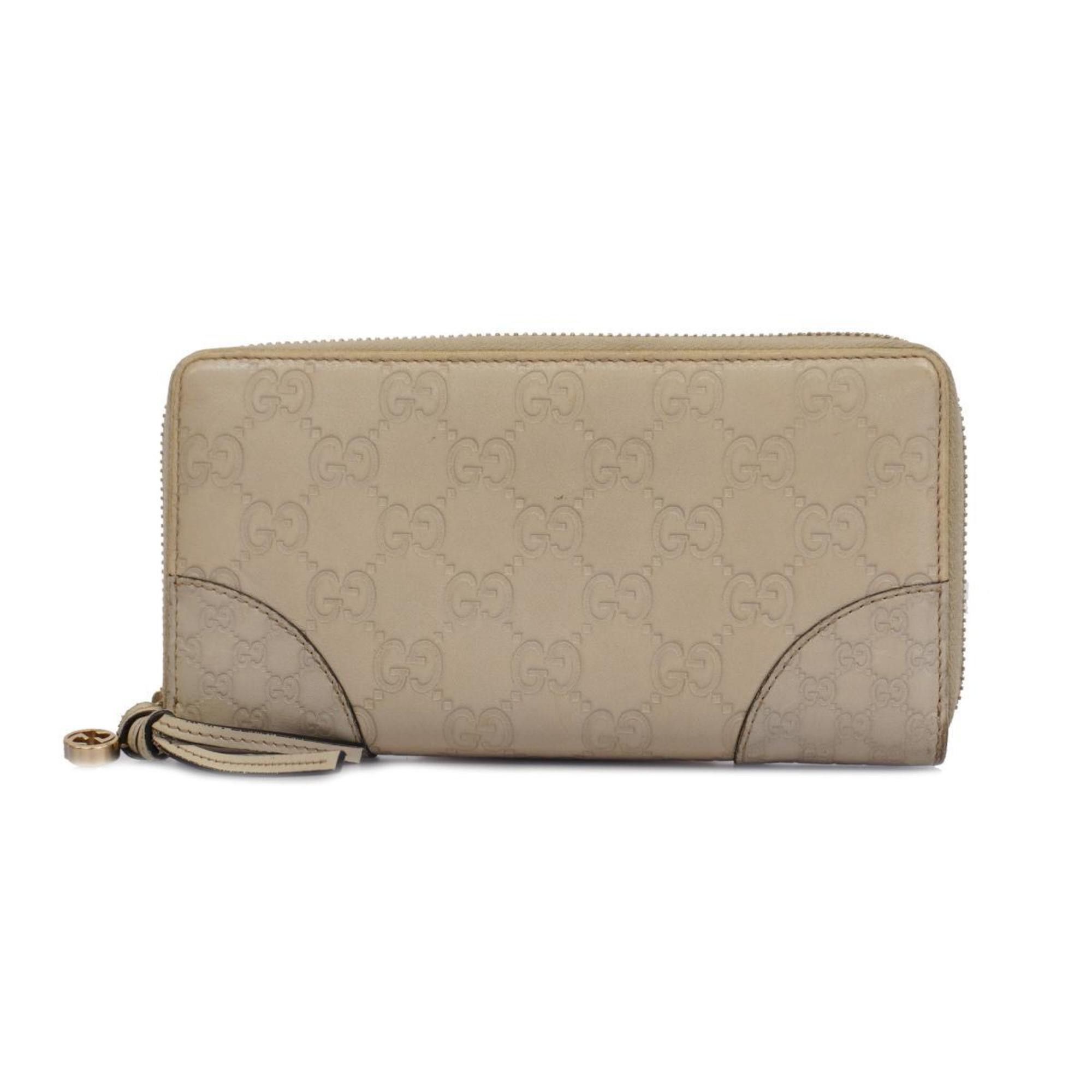 image of Gucci Long Wallet Guccissima 394005 Leather Grey Women's