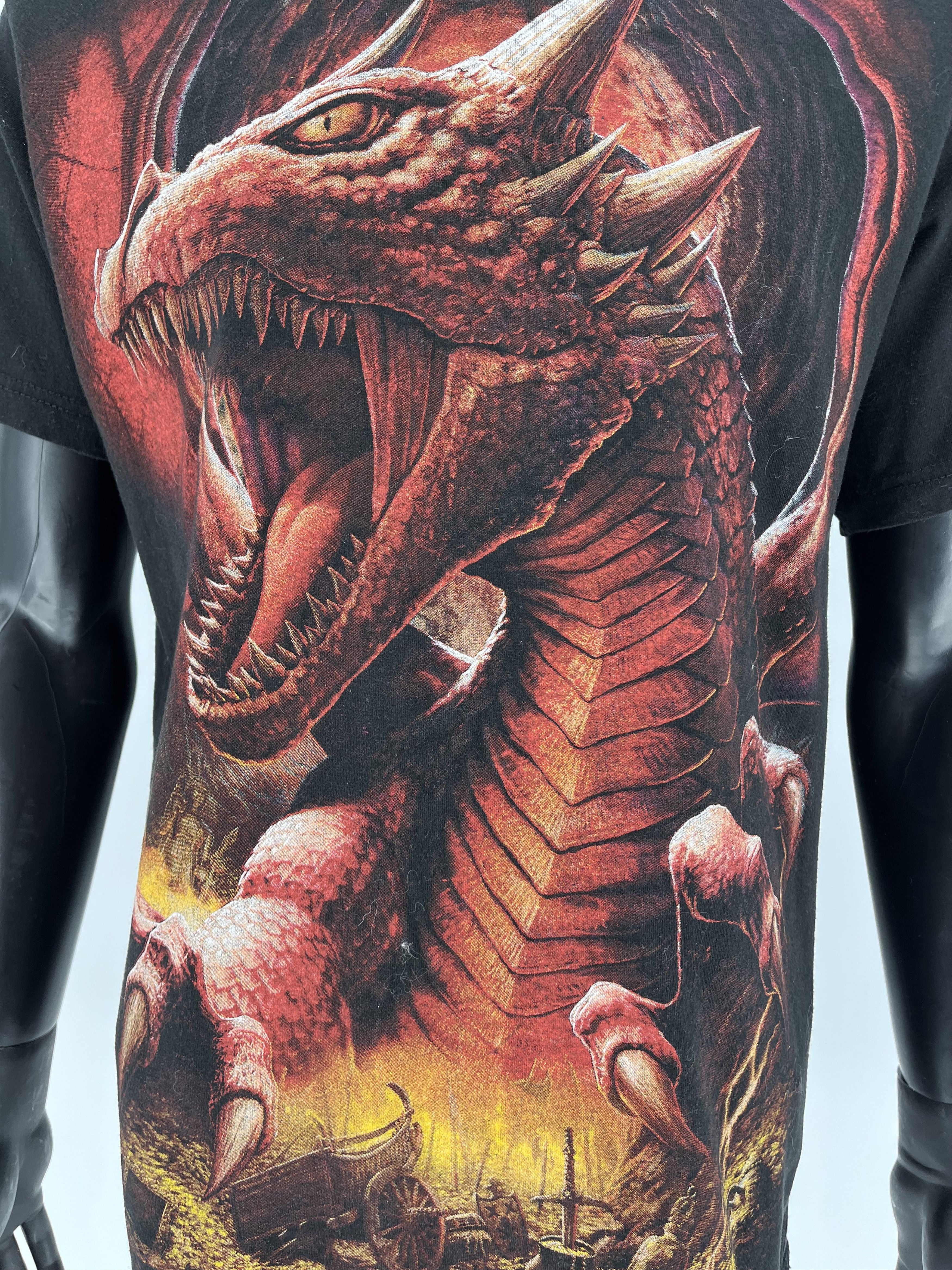Band Tees Vintage Y2K Spiral Dragon Double sided Shirt All Over Print Size US L / EU 52-54 / 3 - 7 Thumbnail