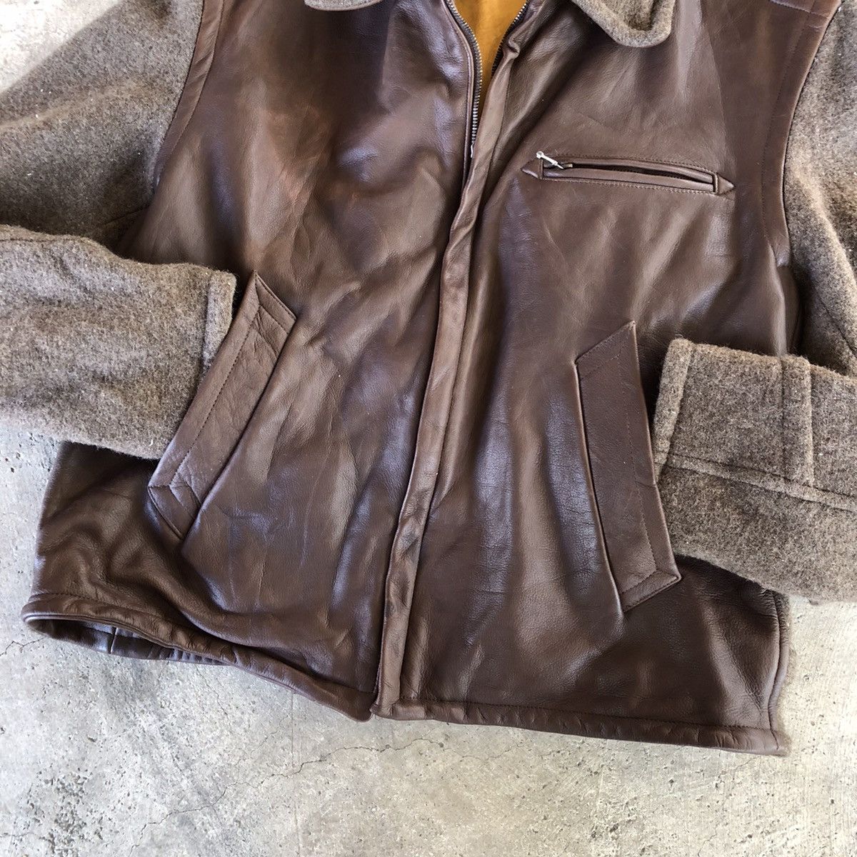 Vintage ECHTES LEDER Wool and Leather Jacket Size US M / EU 48-50 / 2 - 6 Thumbnail