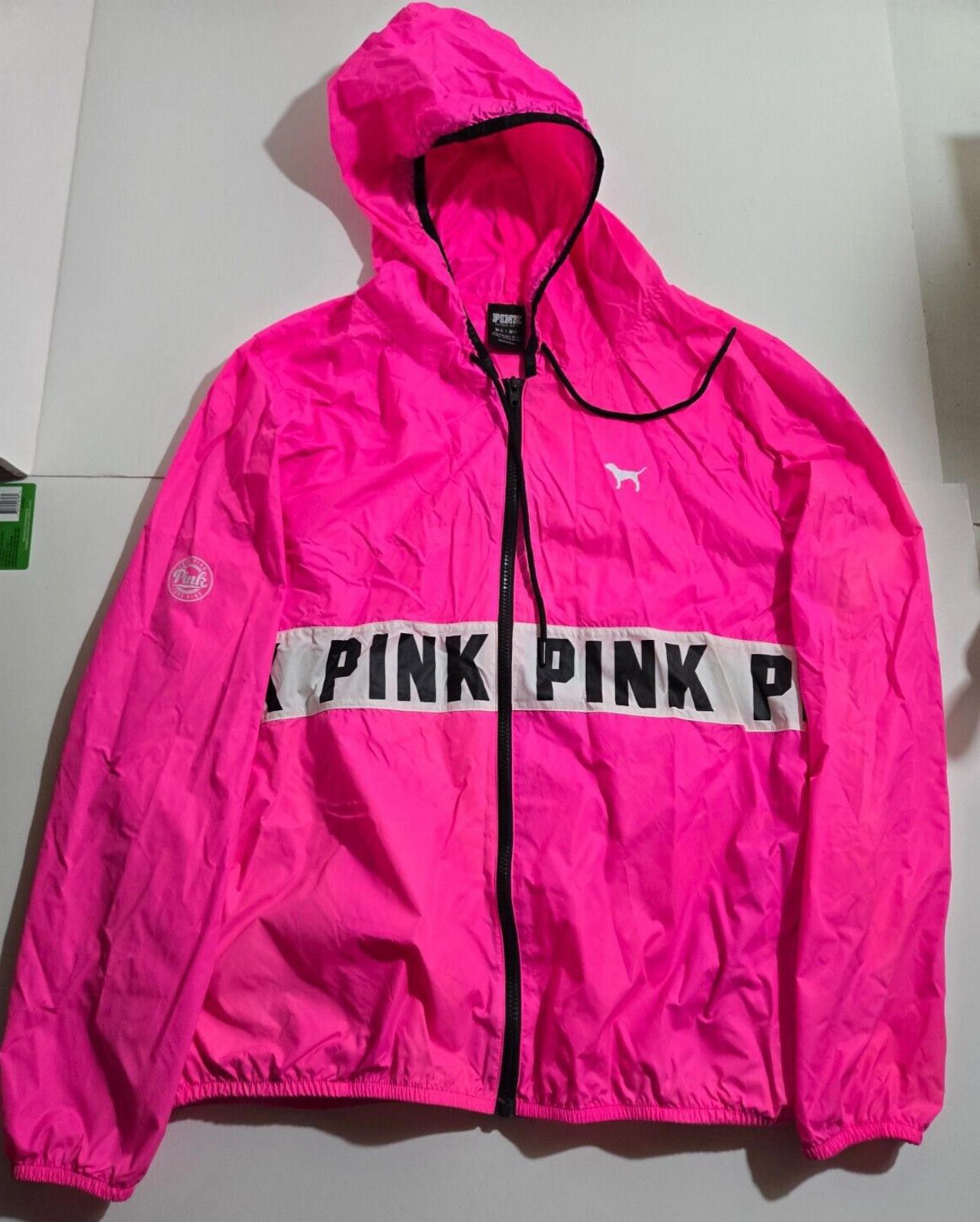 Designer Victoria's Secret PINK Anorak Windbreaker Hoodie Full Zip Size L / US 10 / IT 46 - 1 Thumbnail