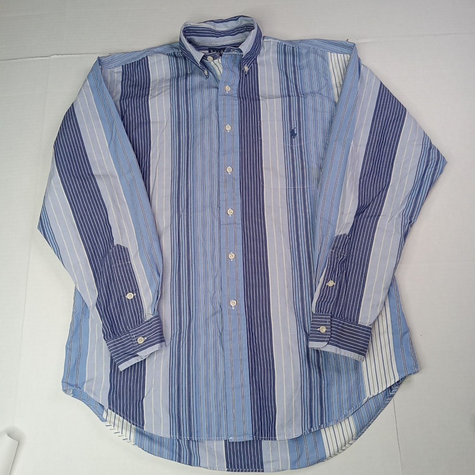 Ralph Lauren Polo Ralph Lauren Blaire Bold Striped LS Shirt Size M Blue Size US M / EU 48-50 / 2 - 1 Thumbnail