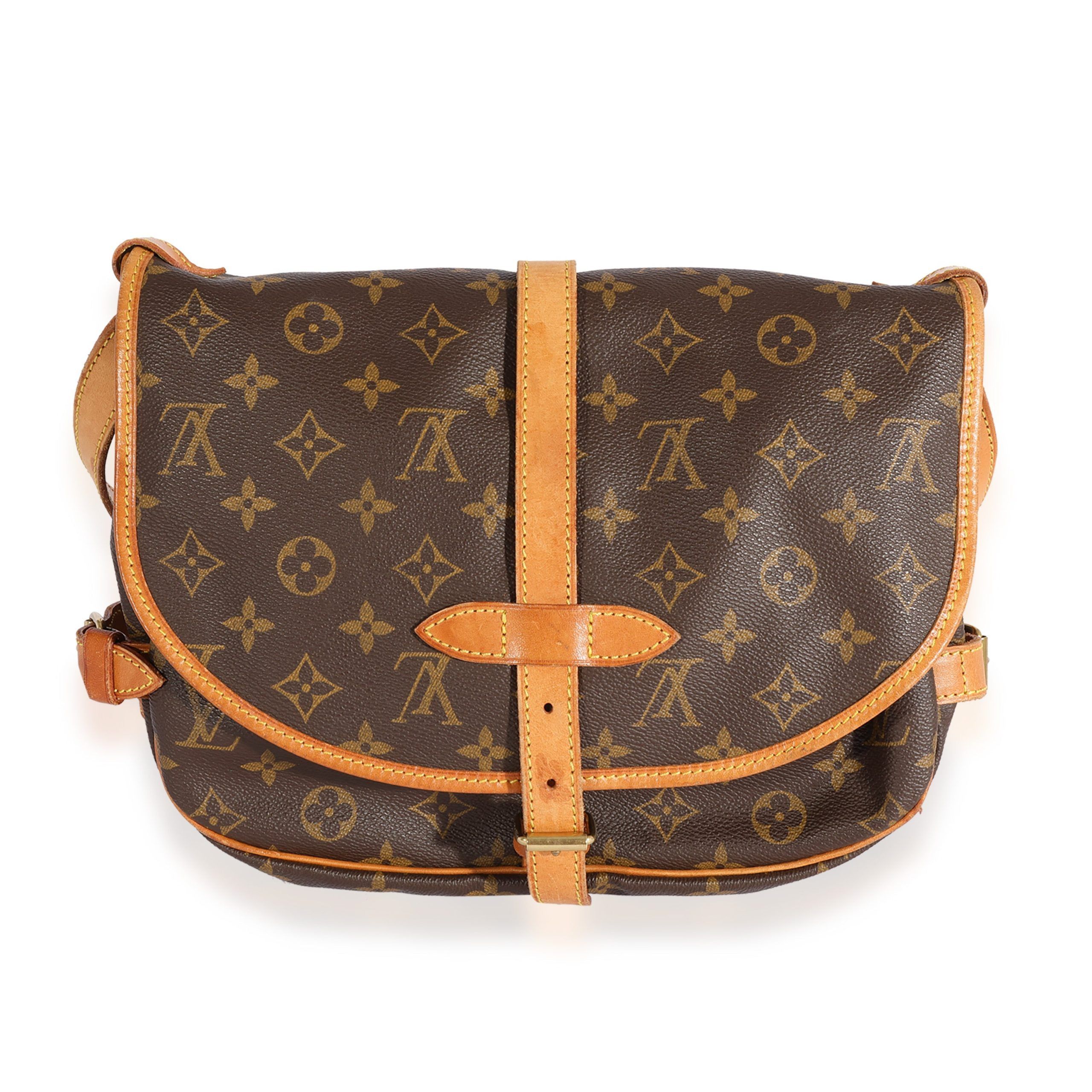 image of Louis Vuitton Monogram Canvas Saumur 28 in Brown, Women's