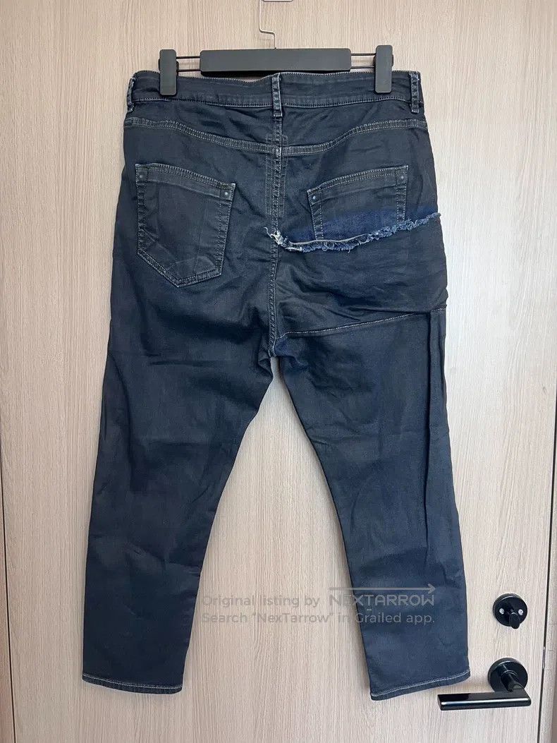 Rick Owens RICK OWENS Waxed coated patchwork denim cropped pants Size US 33 - 2 Thumbnail