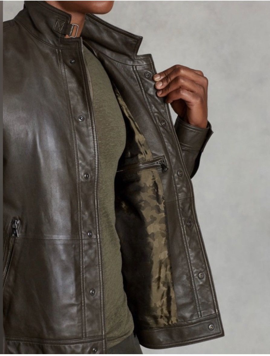 John Varvatos Snap Front Leather Jacket EU 50 USA 40 Size US M / EU 48-50 / 2 - 3 Thumbnail