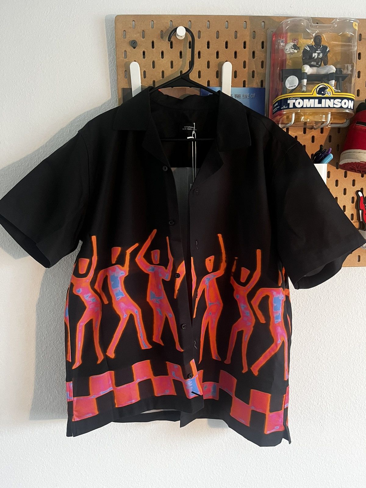 image of Saturdays New York City Saturdays Nyc “Canty Dancers” Ss Button Up in Black, Men's (Size Large)