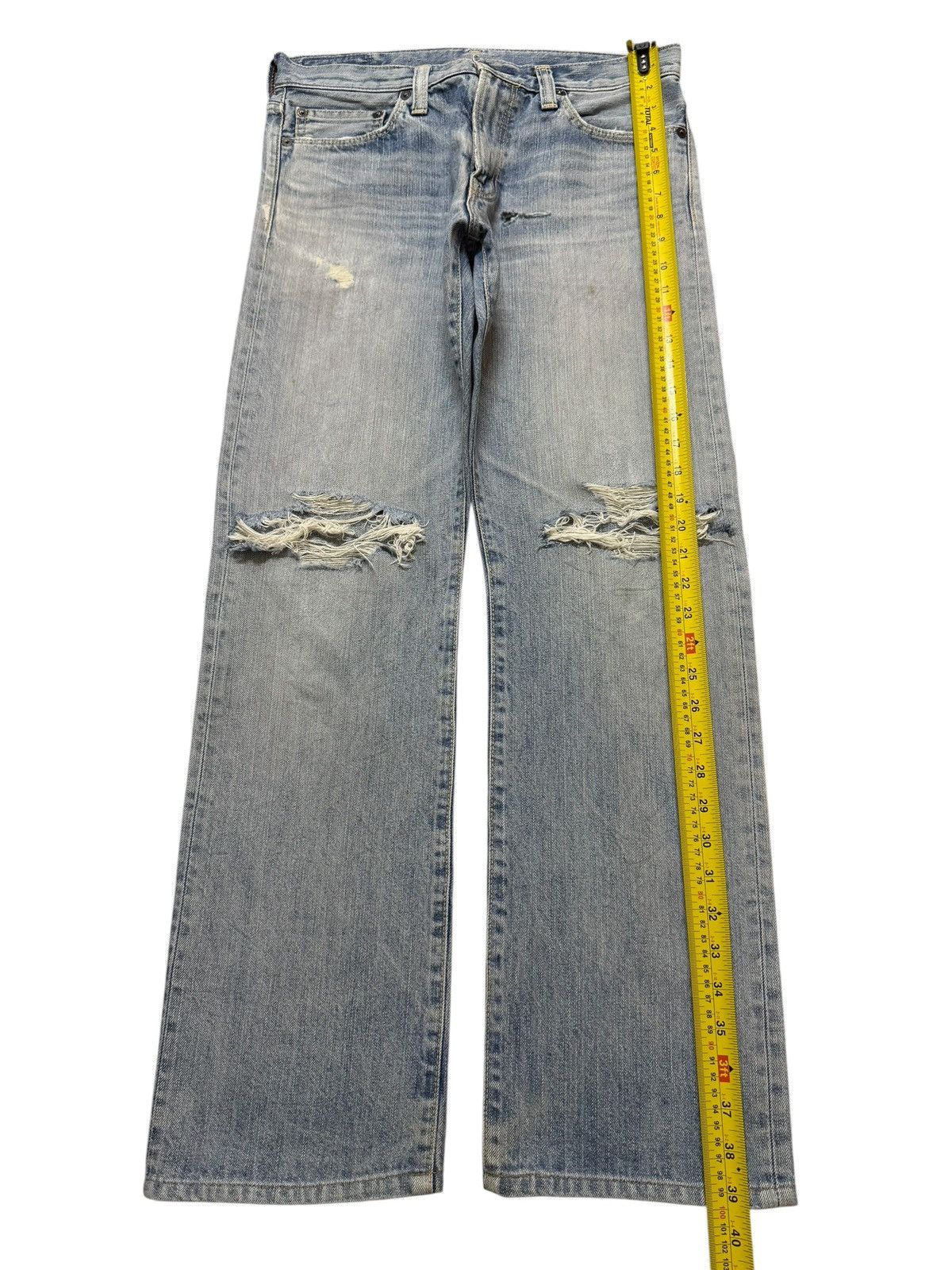 If Six Was Nine Vintage 90s Japanese Brand Blue Faded Wash Distressed Loose Size US 31 - 10 Thumbnail
