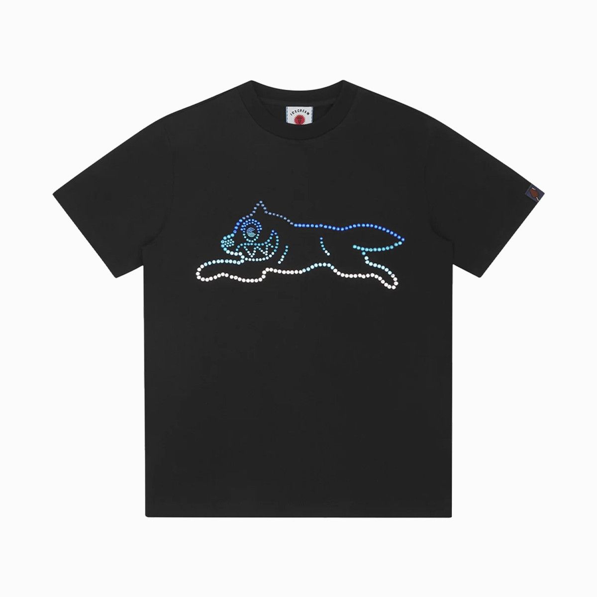 ICECREAM Crystal Running Dog T-Shirt Black Large