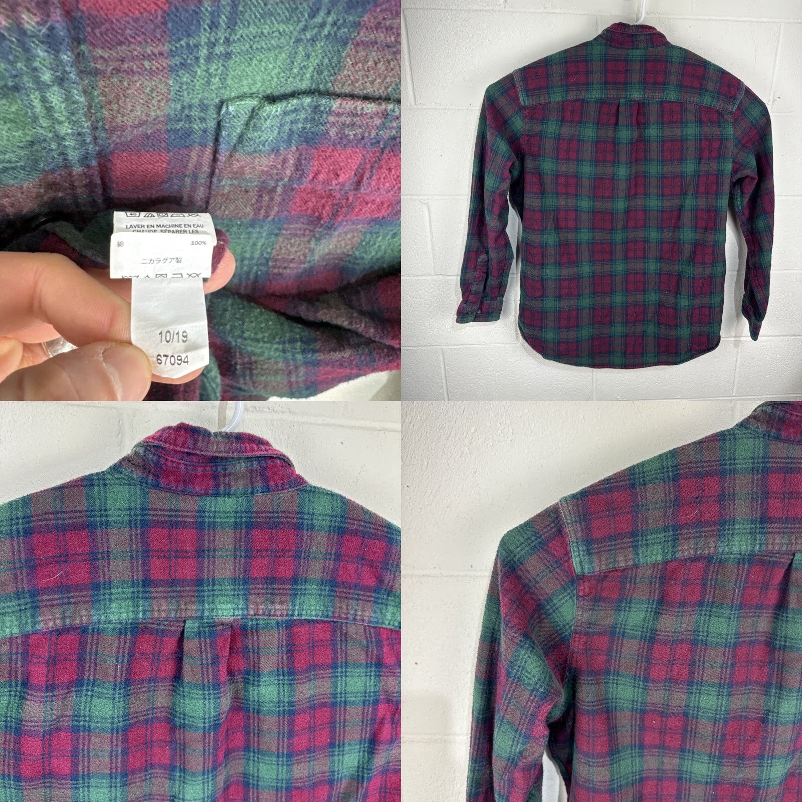 Vintage LL Bean Men's Plaid Flannel Shirt Large Green Red Button-Up Long Sleeve Shirt Size US L / EU 52-54 / 3 - 9 Thumbnail