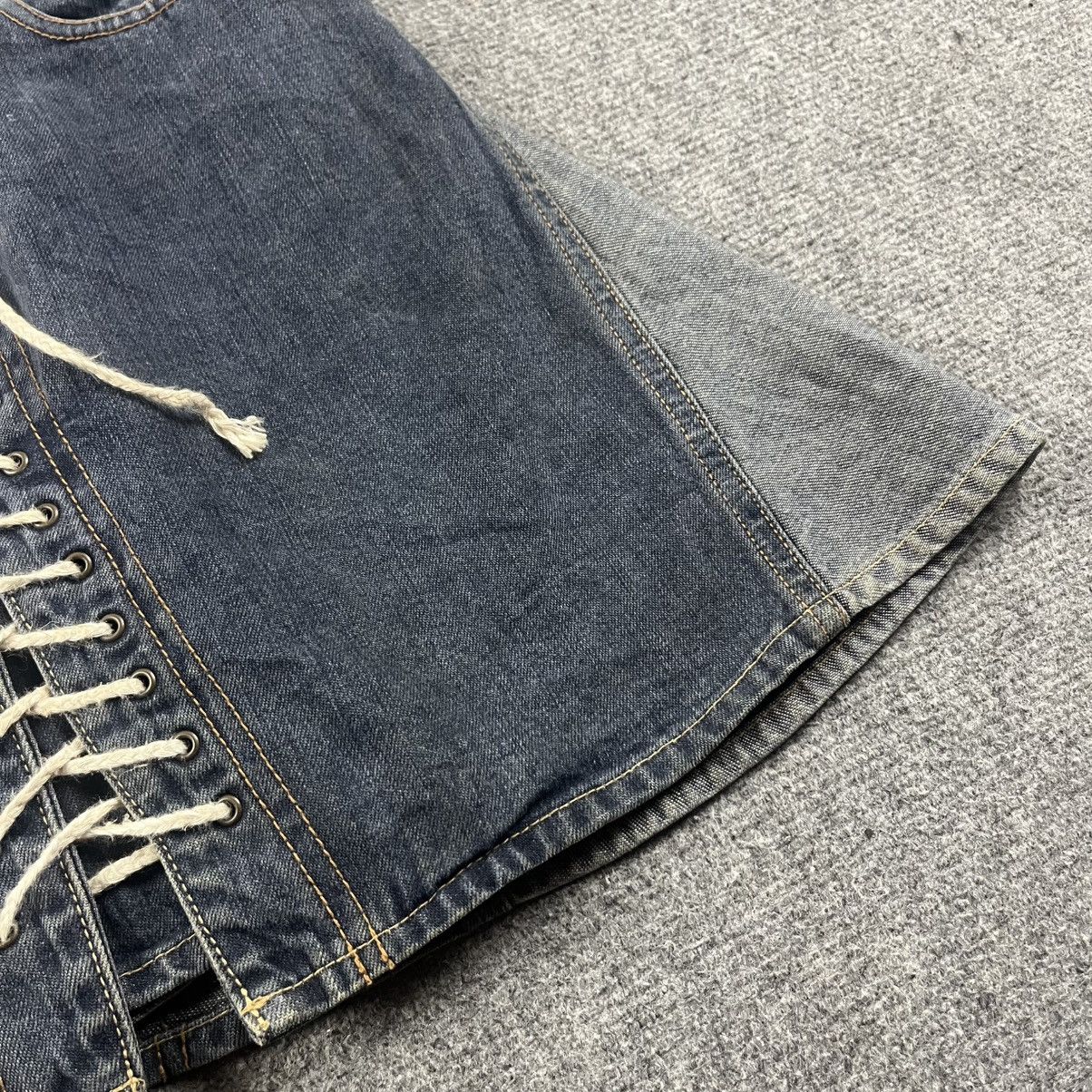 Hysteric Glamour × If Six Was Nine × Le Grande Bleu (L.G.B.) 1990s Hysteric Glamour - Multilace Skirt Denim Size 26" / US 2 / IT 38 - 3 Thumbnail