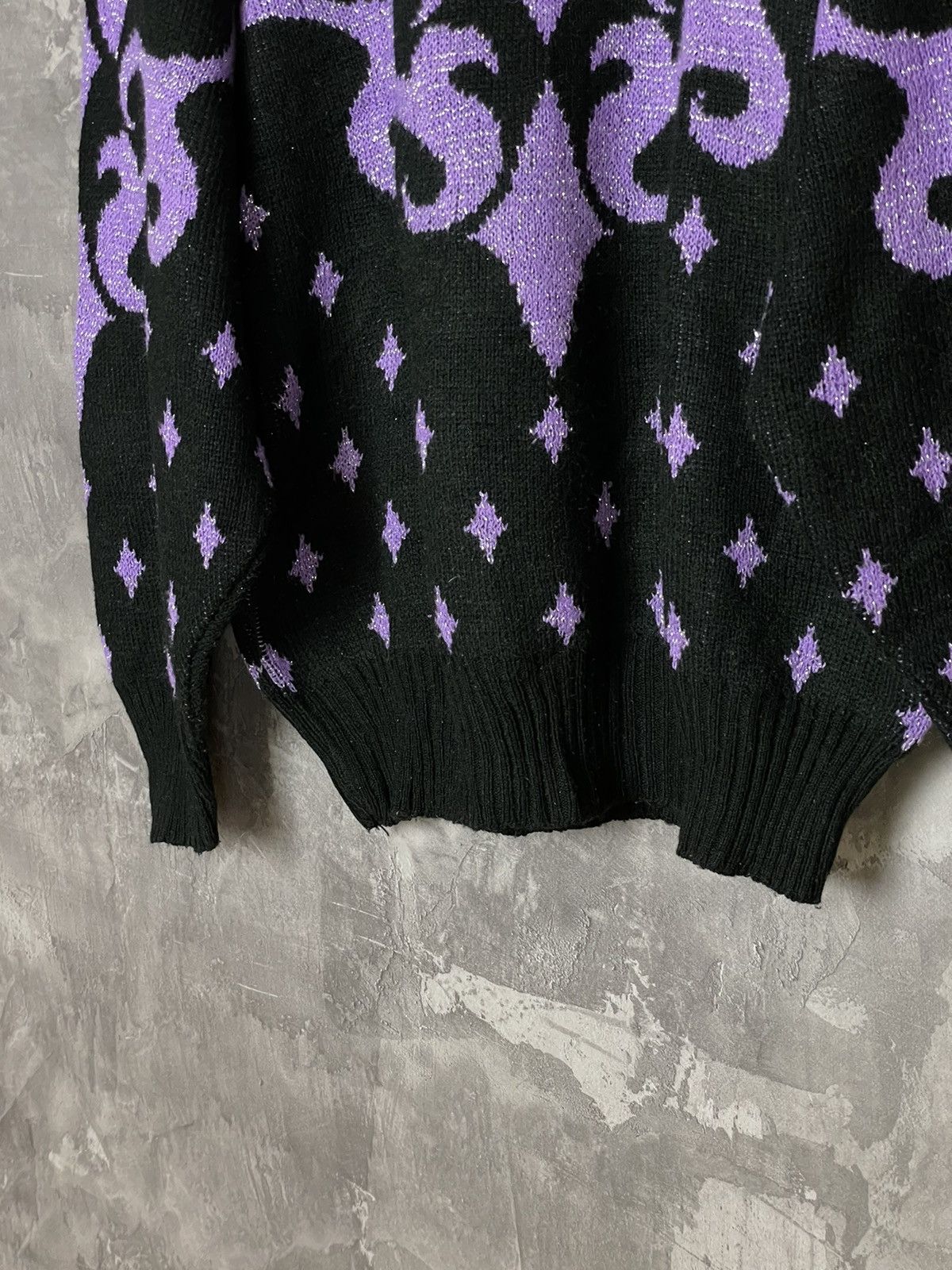 Affliction × Vintage Vintage Y2K Japanese style striped sweater streetwear Size L / US 10 / IT 46 - 8 Thumbnail