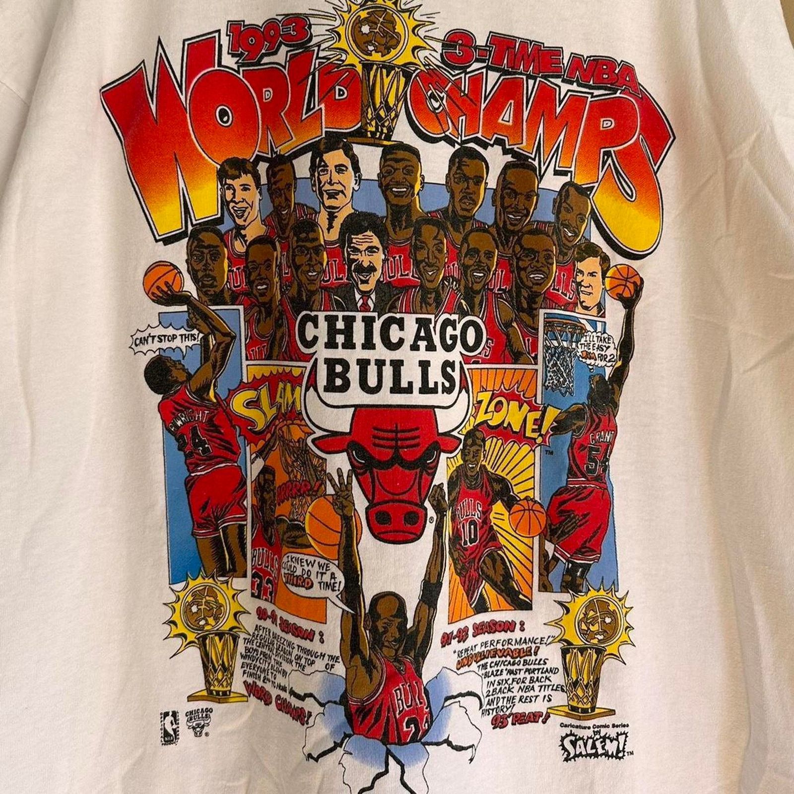 Salem Sportswear × Vintage Vintage 1993 Chicago Bulls Shirt Size US XL / EU 56 / 4 - 3 Thumbnail