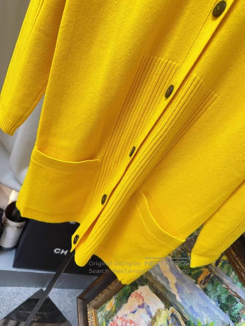 Hermes Hermes Yellow Cashmere Knit Open Cardigan Jacket Size XS / US 0-2 / IT 36-38 - 4 Thumbnail