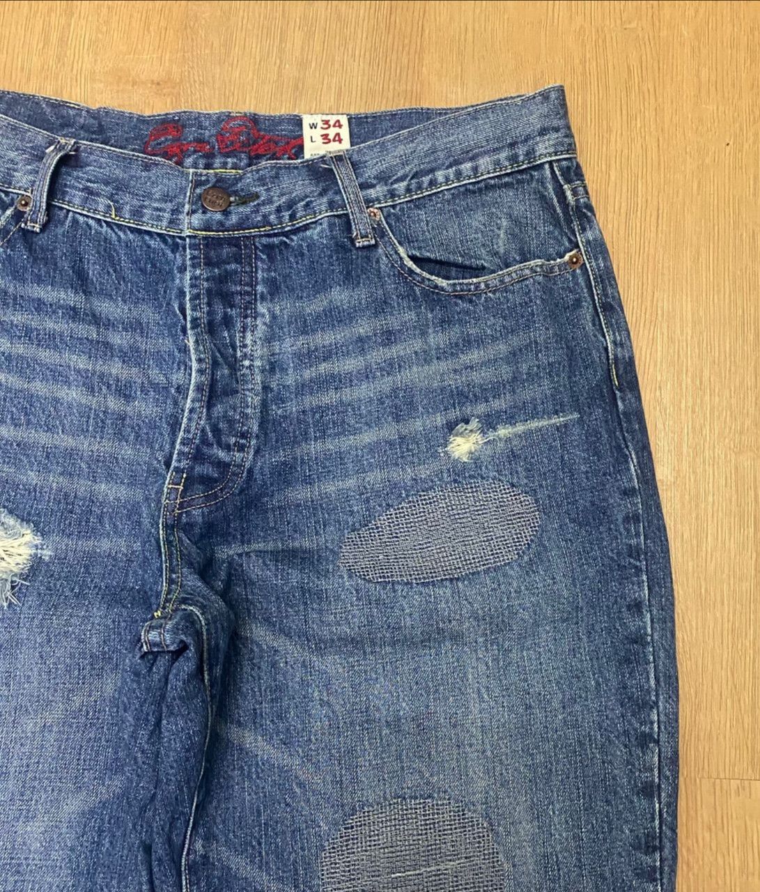 If Six Was Nine Vintage Ezy Distressed Denim Size US 34 / EU 50 - 11 Thumbnail