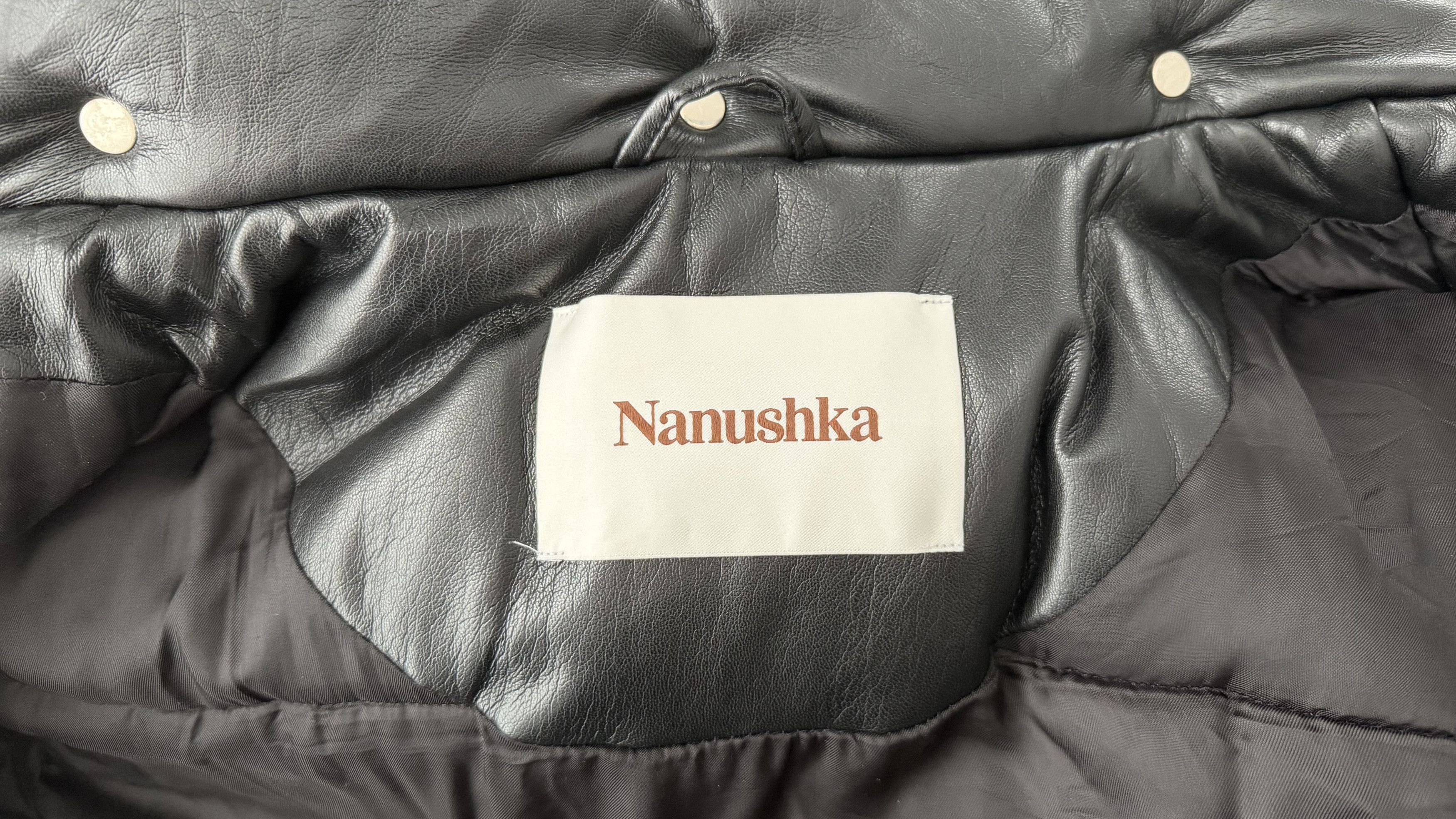 Nanushka Duy Okobor Alt-Leather Padded Bomber Jacket Black Size US L / EU 52-54 / 3 - 6 Thumbnail