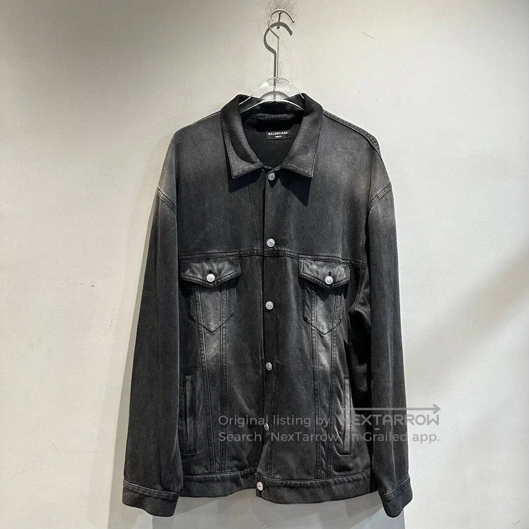 Balenciaga Washed Gradient Denim Jacket.